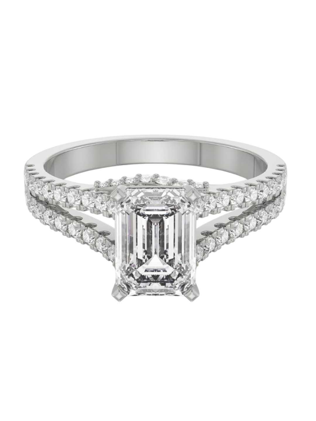 Emori Timeless Emerald Engagement Lab Diamond in 14KT Gold Ring