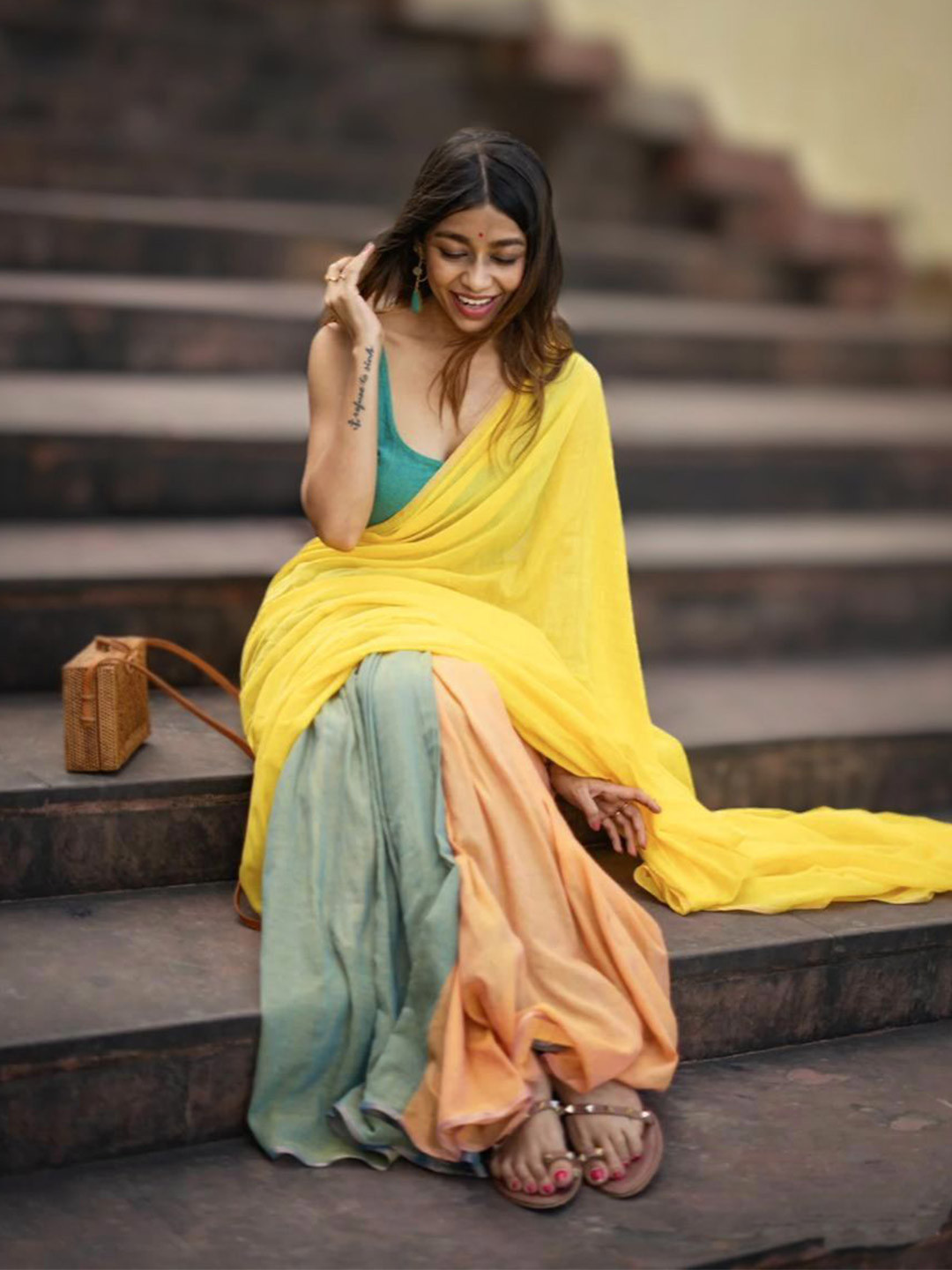 Ruuprekha Colourblocked Pure Cotton Khadi Saree