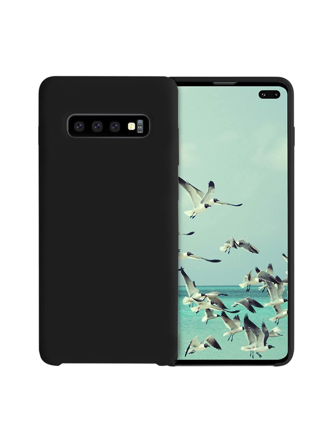 LIRAMARK Liquid Silicone Soft Back Cover Case for Samsung Galaxy S10 Plus