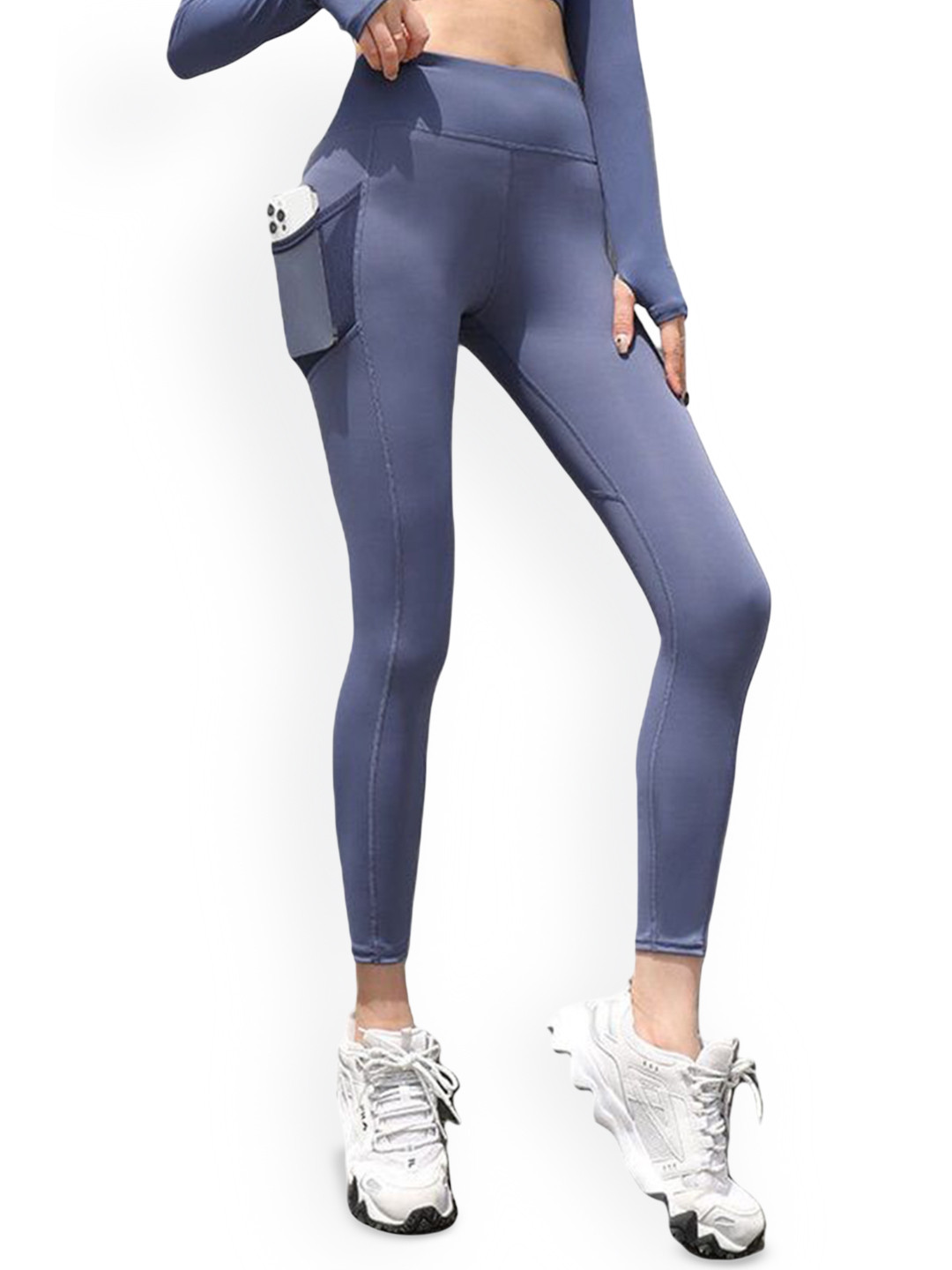 Alexvyan Slim-Fit Breathable Anti-Skid Stretchable Gym Wear Tights With Pocket