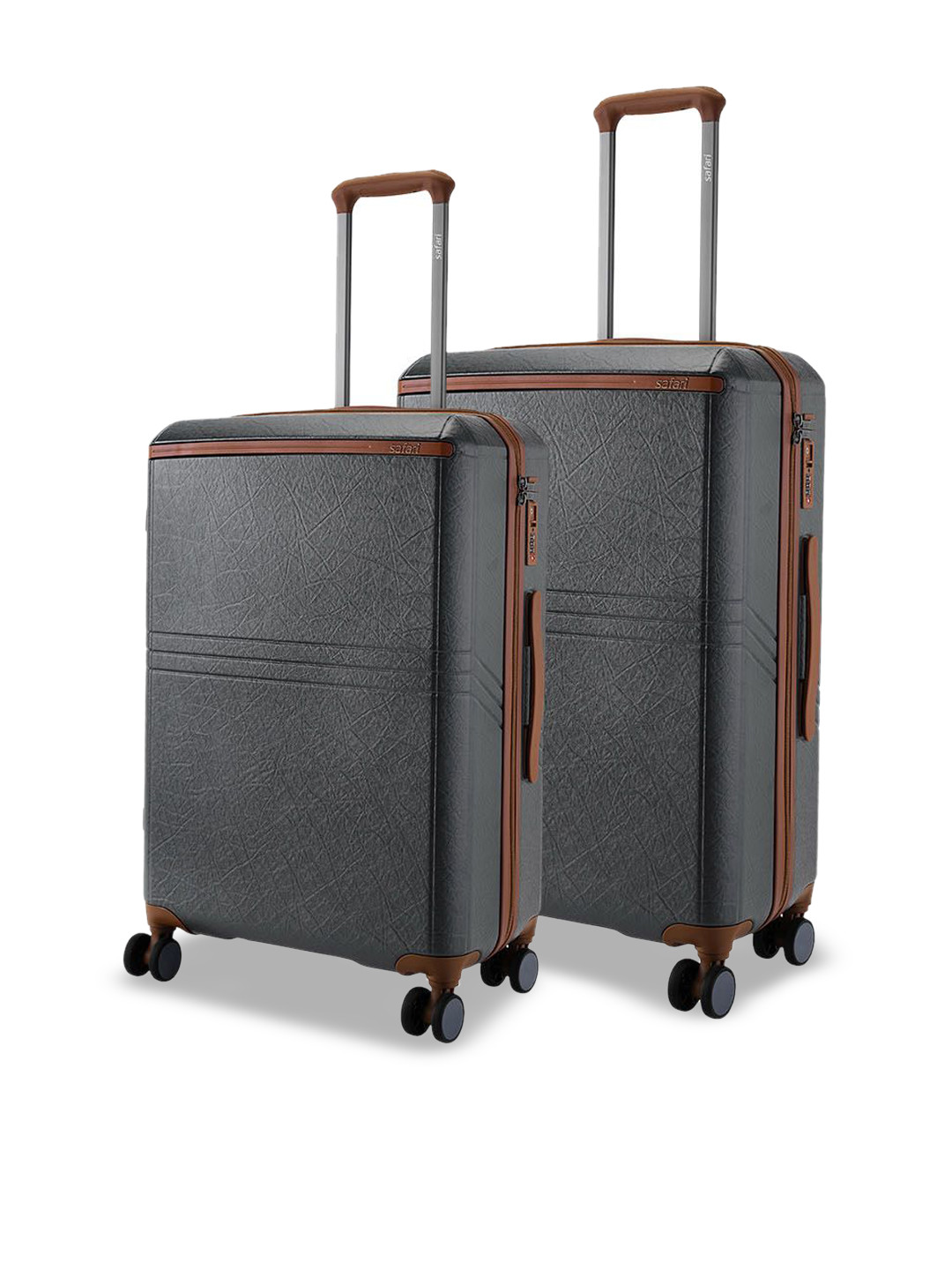 Safari Select Heritage Set of 2 Textured with TSA Lock Polycarbonate Trolley Bag