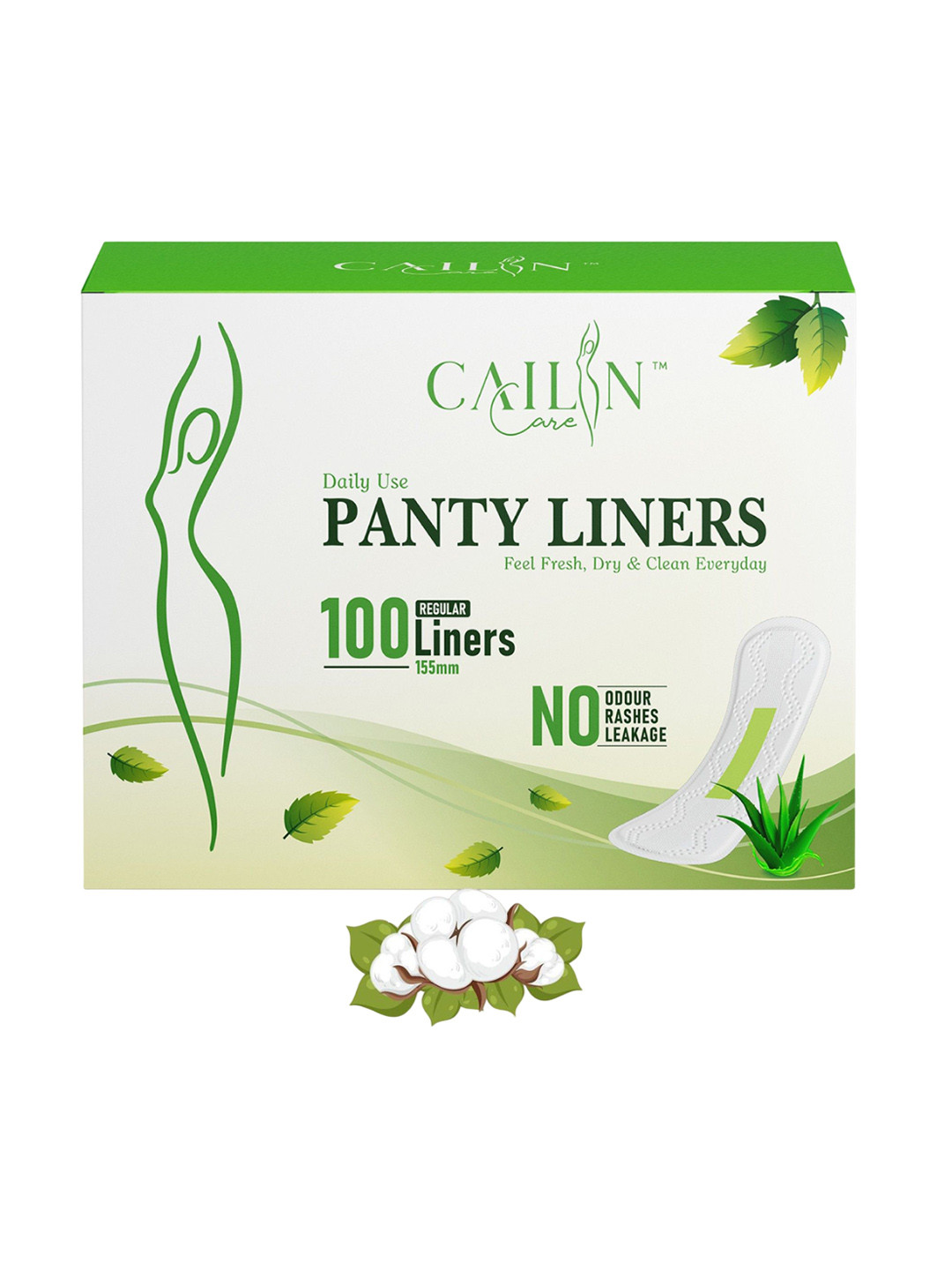 Cailin Care Antibacterial Soft Cotton Ultra Thin Panty Liners - 100 Liners