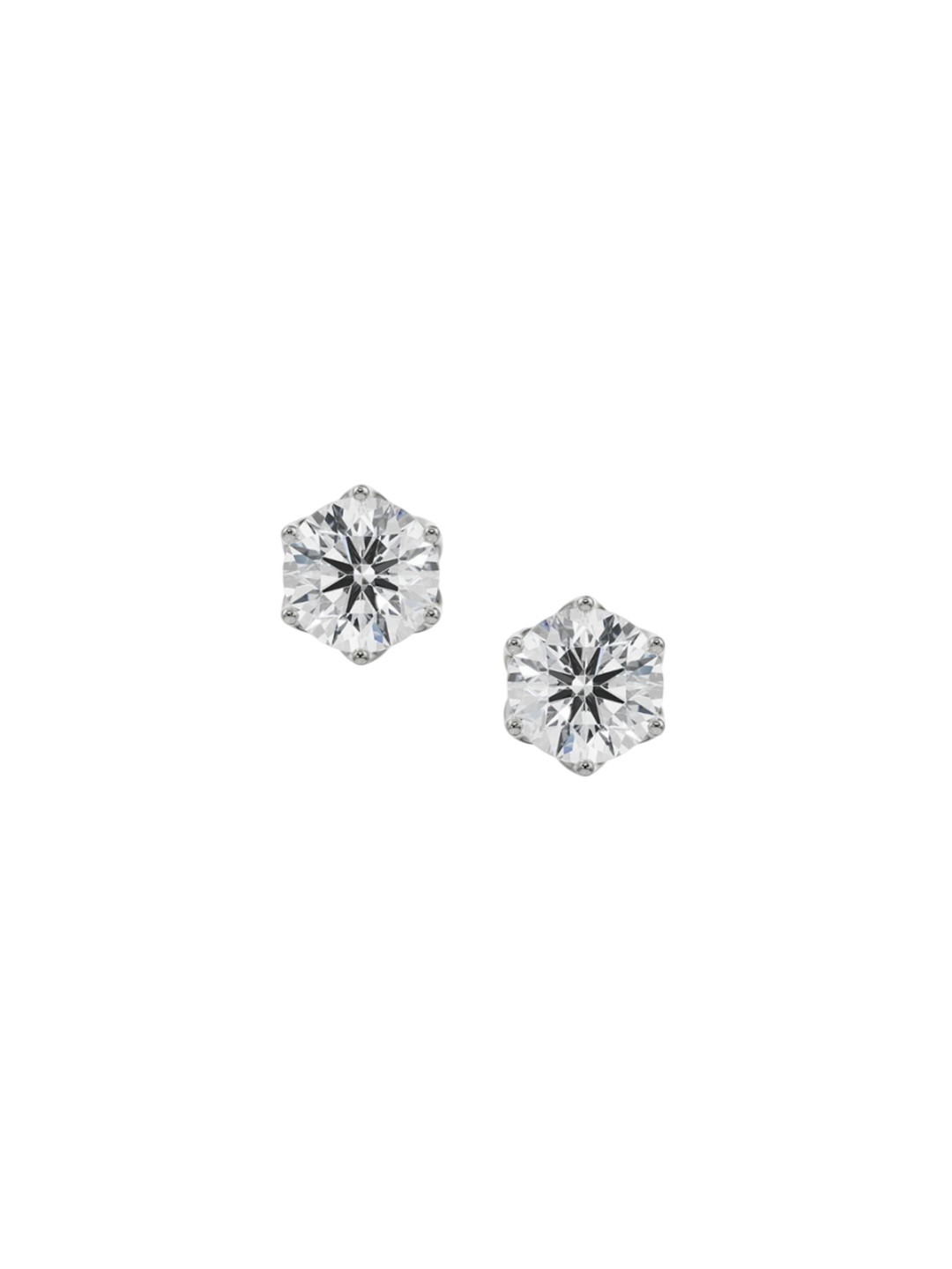 Emori 2 CT Petal Solitaire Lab Diamond Earring in 18KT Gold