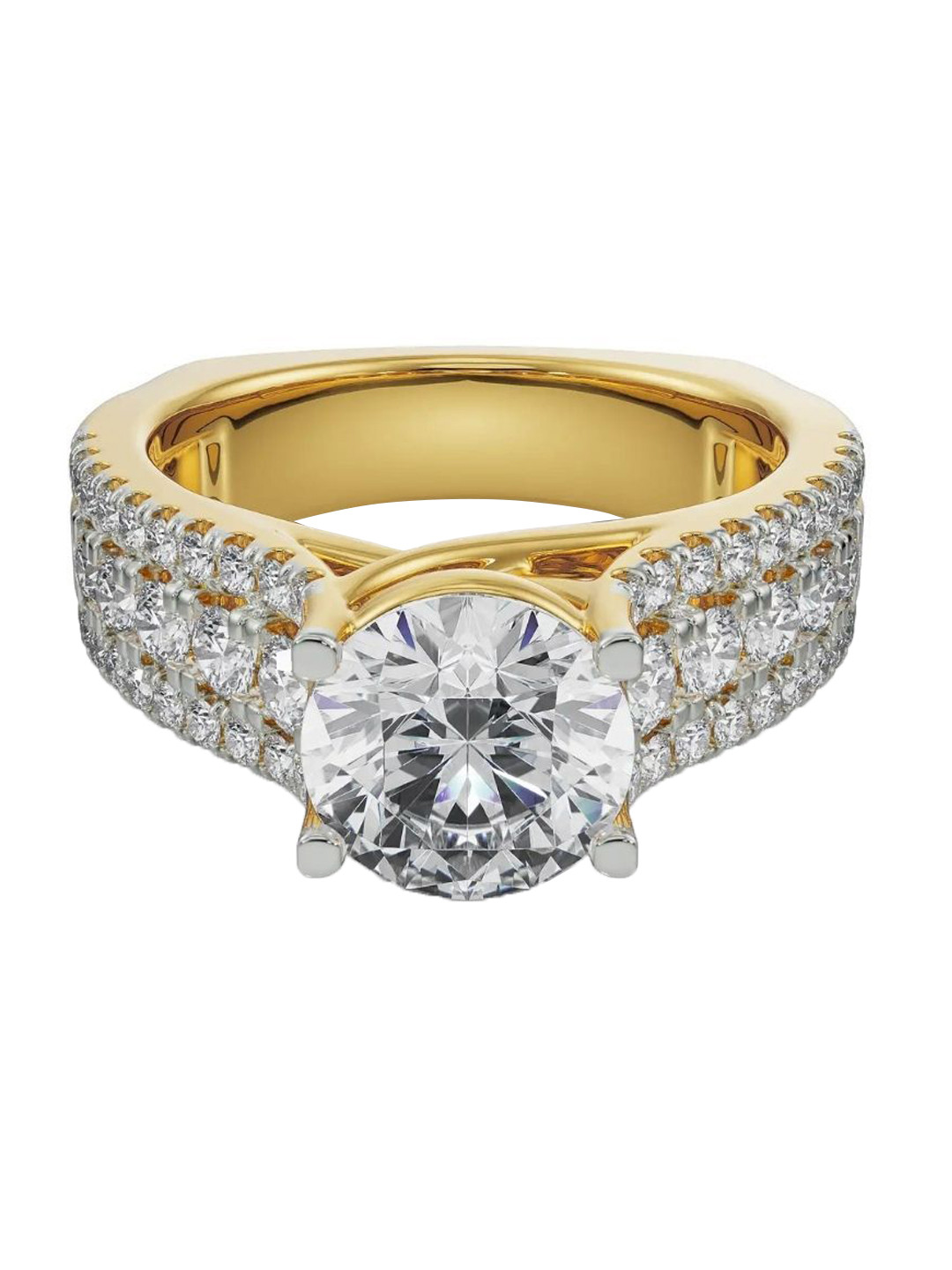 Emori Solitaire Lab Diamond Band Engagement in 18KT Gold