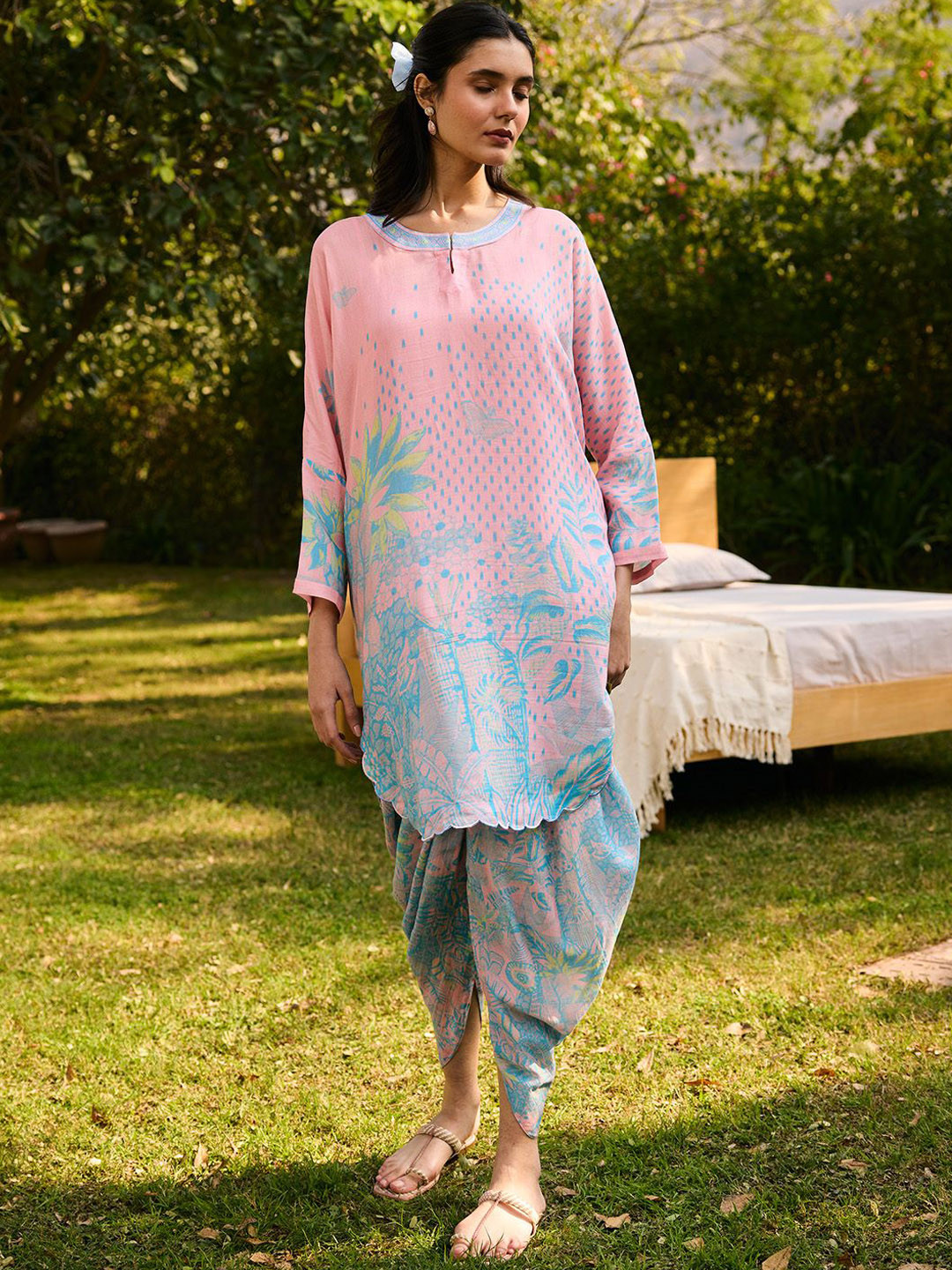 SAUNDH Elara Floral Printed Tunic With Trousers