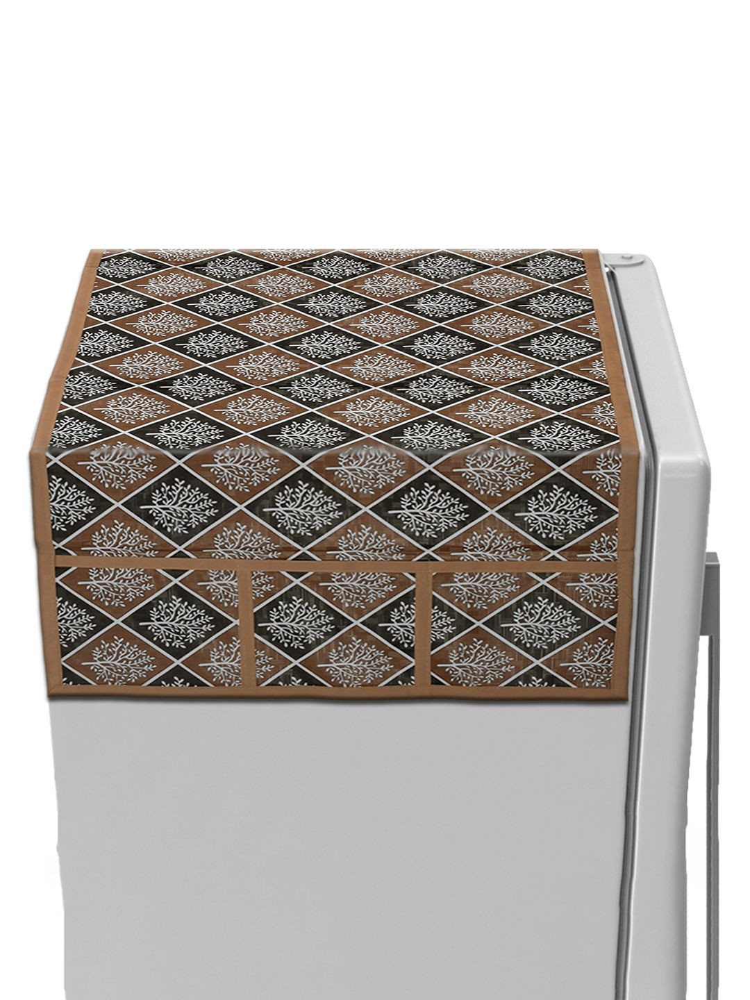 Kuber Industries Brown & Black Tree Printed Scratch Resistant With 6 Utility Side Pockets