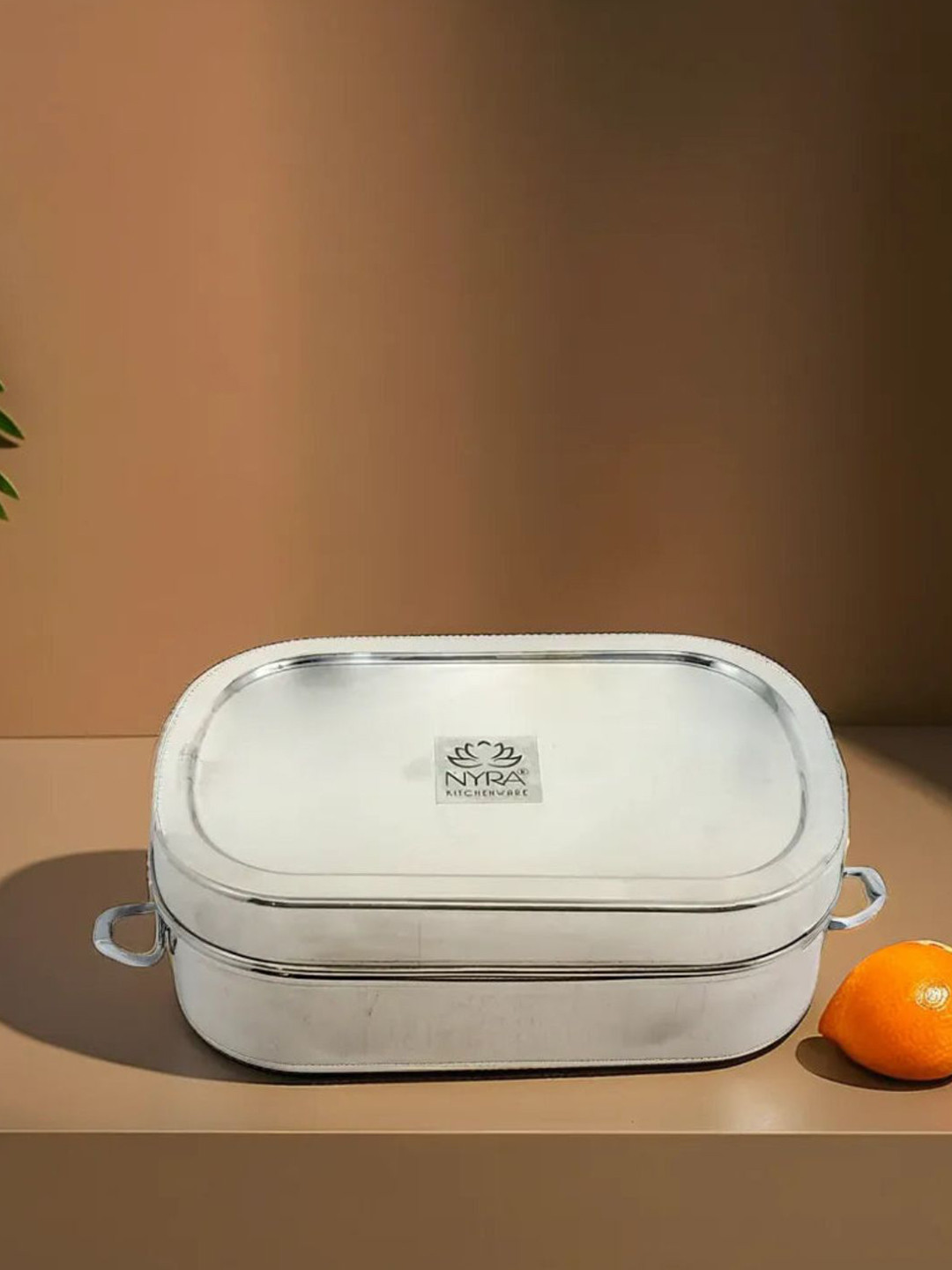 Nyra Kitchenware Medium Size Stainless Steel Dishwasher Safe Lunch Box With Spoon and Fork