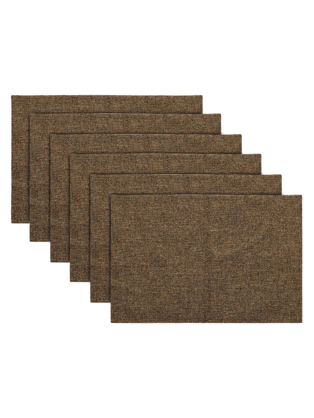 Kuber Industries Brown Multiuses Jute Table Placemat For Kitchen Dining Table Set Of 6