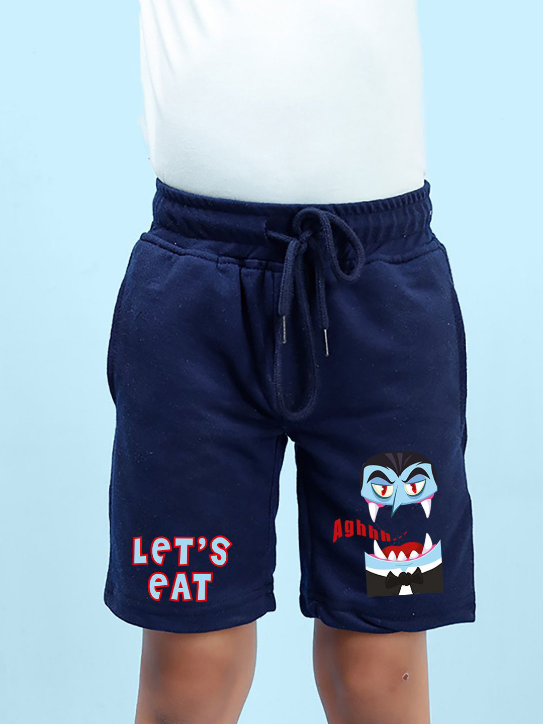 Nusyl Boys Let's eat Text Printed Shorts
