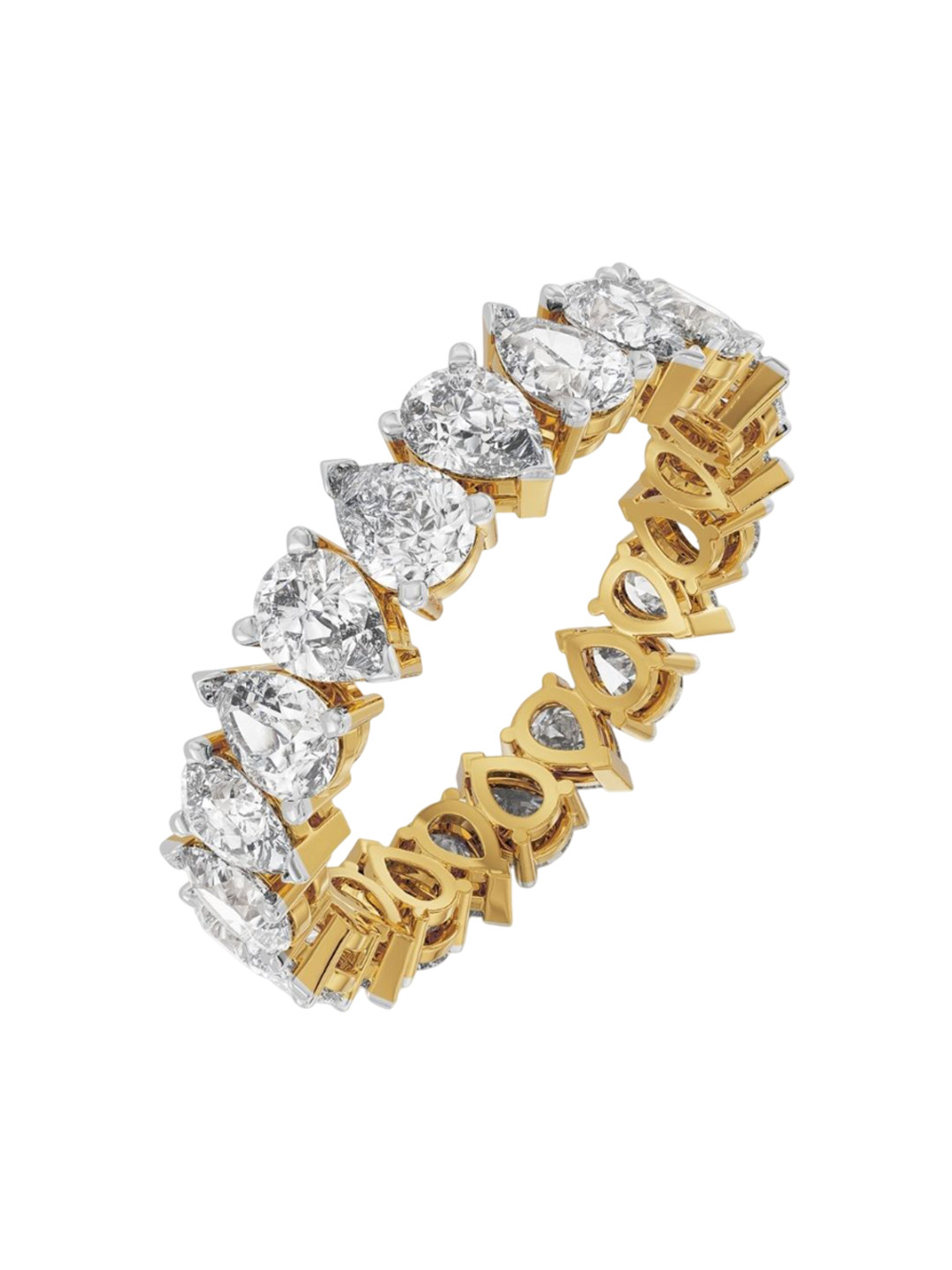 Emori Pear Infinity Lab Diamond Band in 18KT Gold