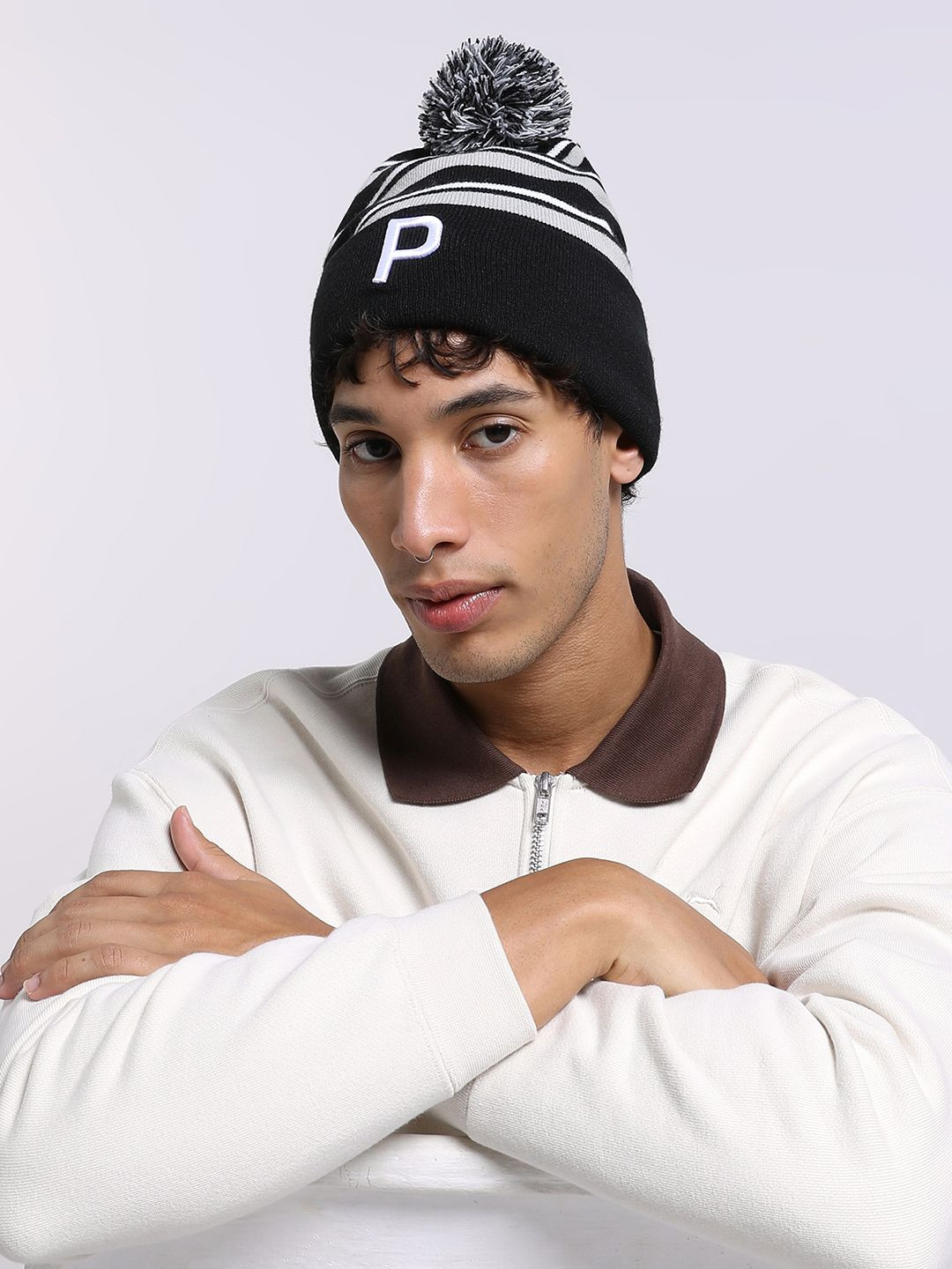 Puma Wrmlbl Men Golf Stripe Pom Beanie