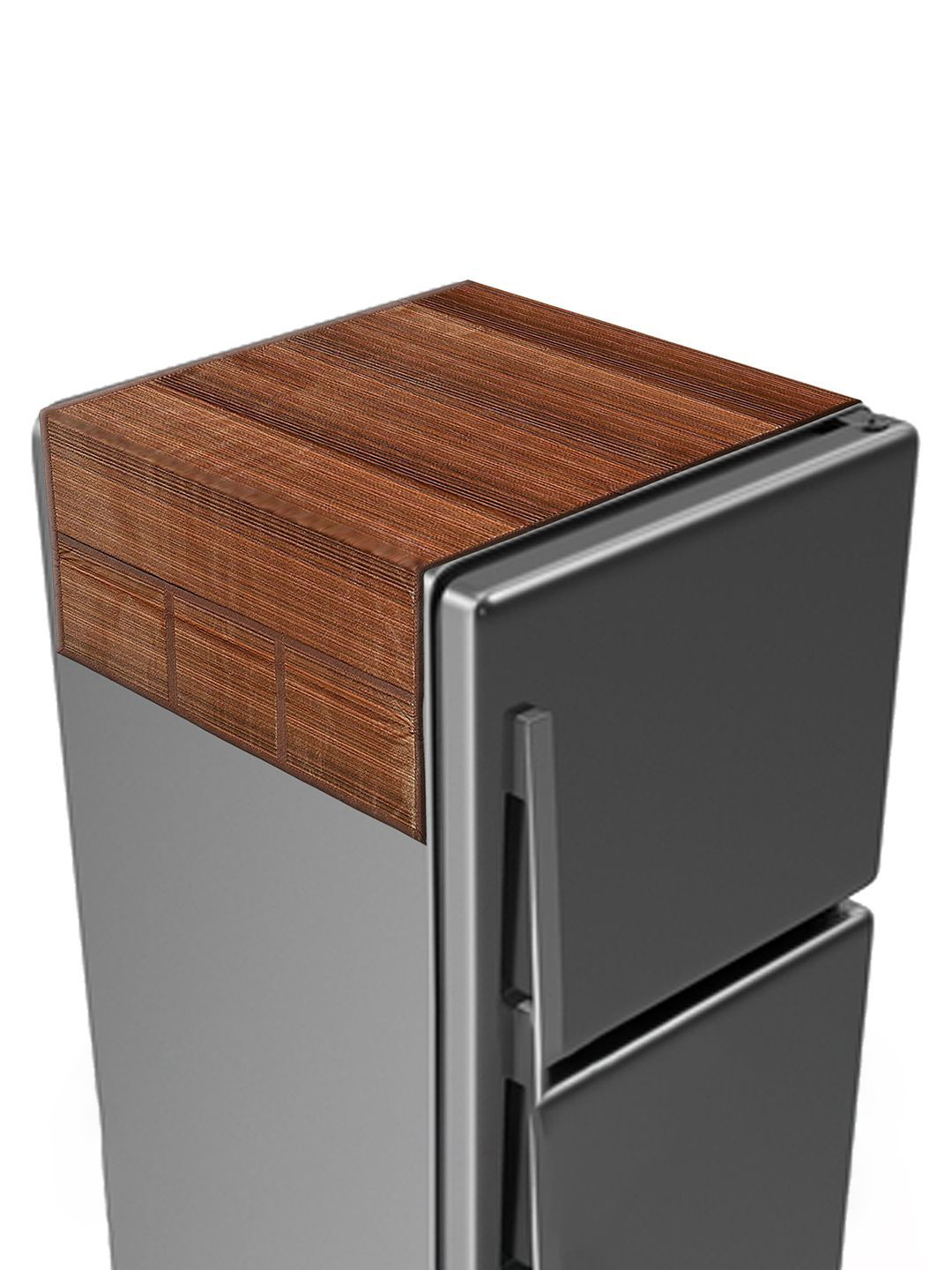 Kuber Industries Dark Brown Wooden Printed Scratch Resistant With 6 Utility Side Pockets