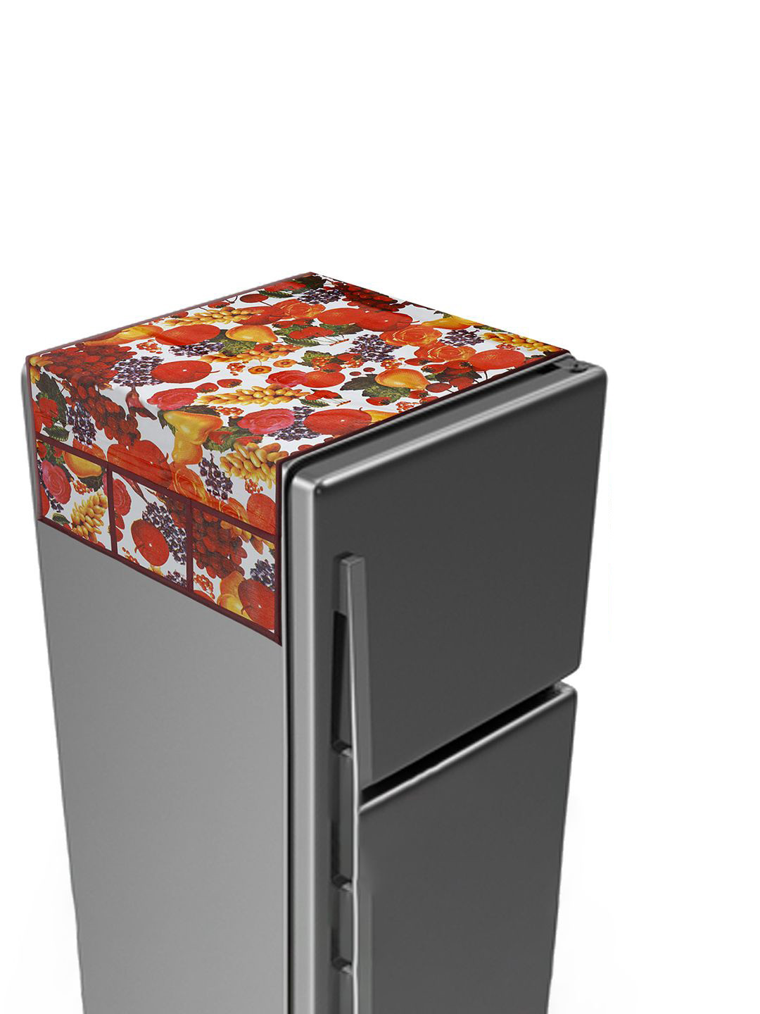 Kuber Industries Red Printed Scratch Resistant With 6 Utility Side Pockets & Handle Cover