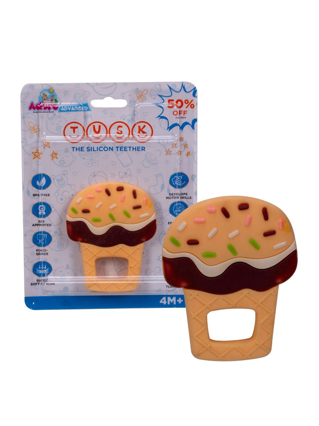 Adore Tan & Brown Candy Shape BabyTeether