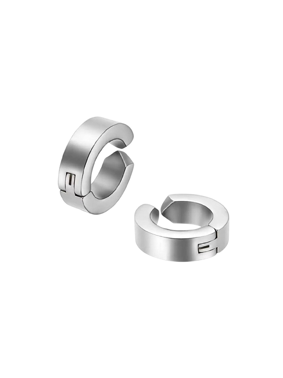 The Roadster Lifestyle Co. Men Silver-Plated Circular Shaped Hoop Earrings
