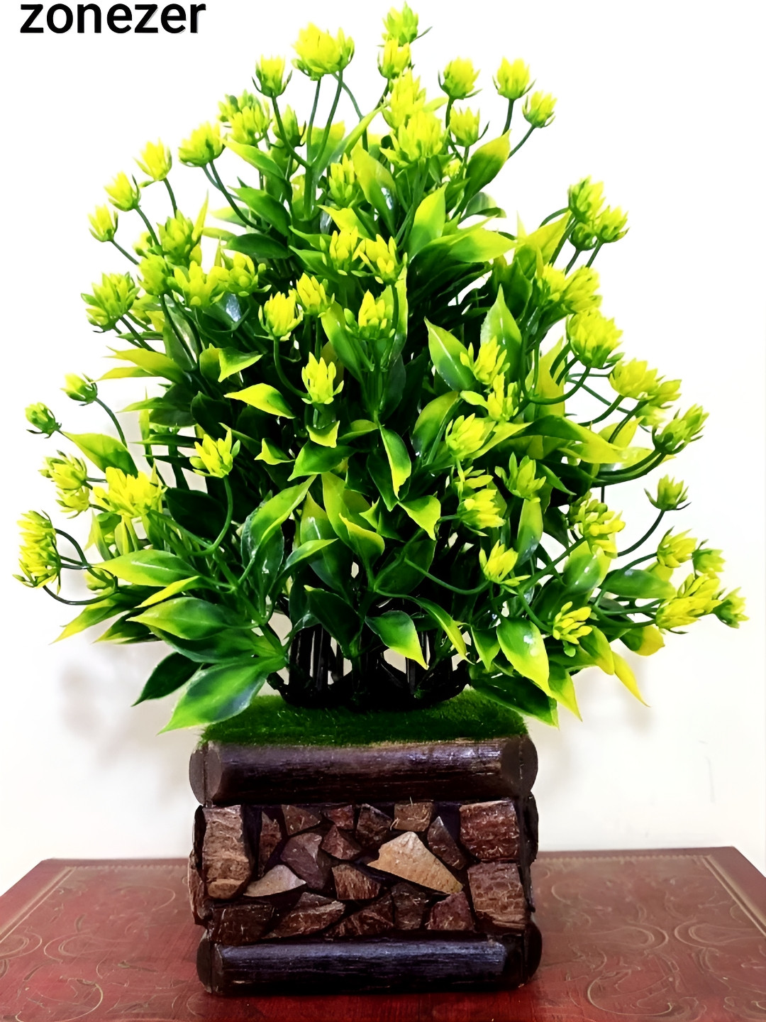 ZONEZER Yellow 1 Pieces Tulip Artificial Flower With Pot