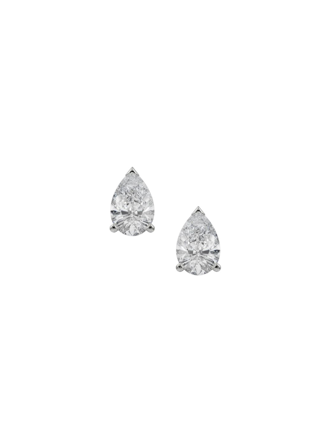 Emori 2 CT Pear Solitaire Lab Diamond Earring in 18KT Gold