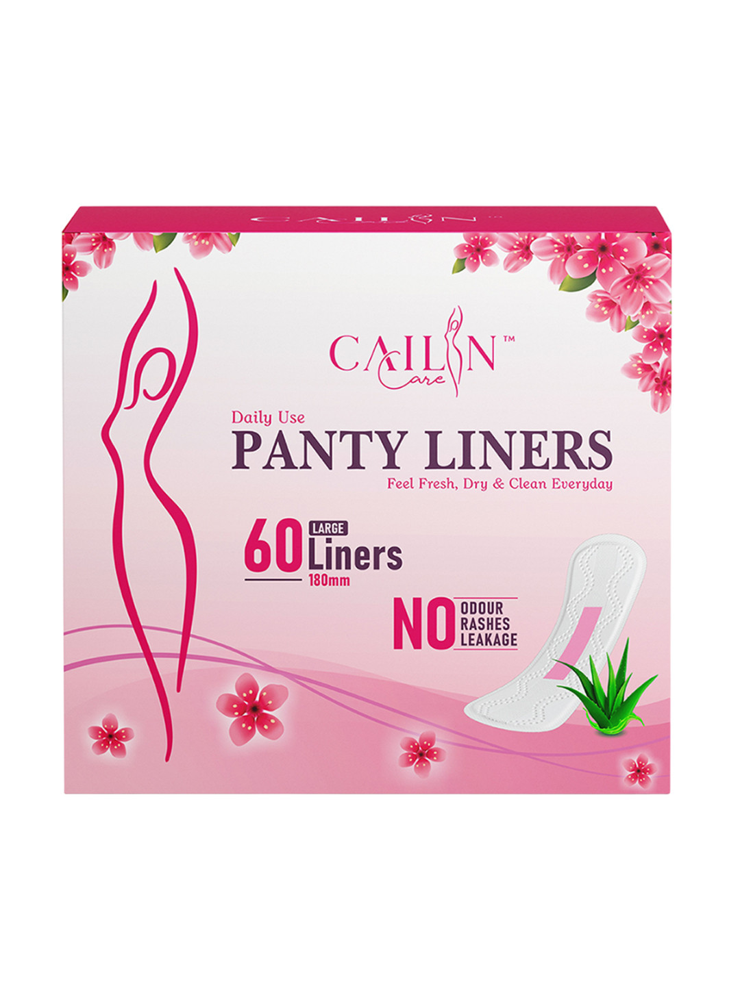 Cailin Care Antibacterial Soft Cotton Ultra Thin Anion Chip Panty Liners - 180 - 60 Pcs