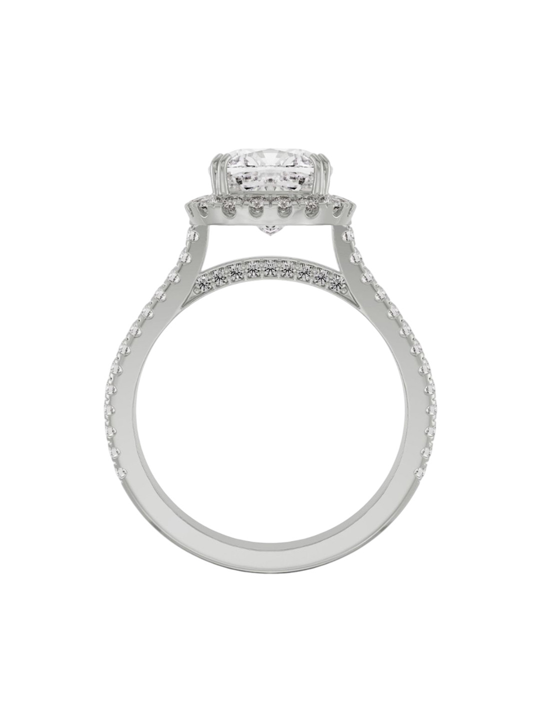 Emori Cushion Halo Engagement Lab Diamond in 14KT Gold Ring