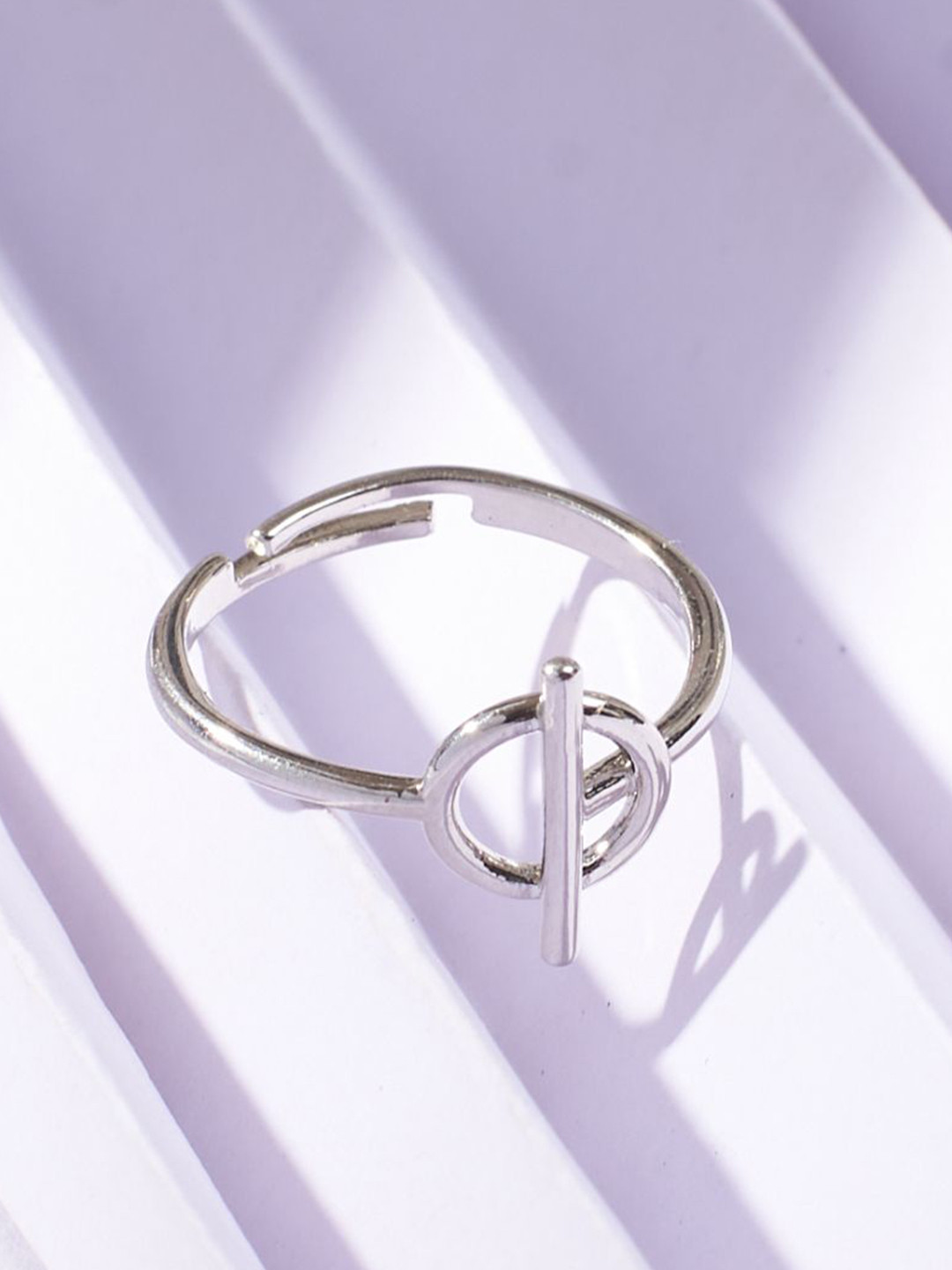 SALTY Women & Girls With You Toggle Silver Adjustable Finger Ring