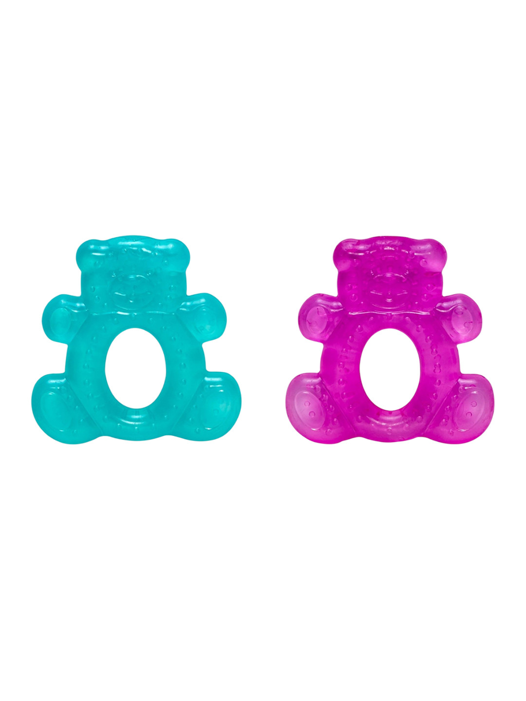 Adore 2-Pcs Green & Pink Bear Shape BabyTeether