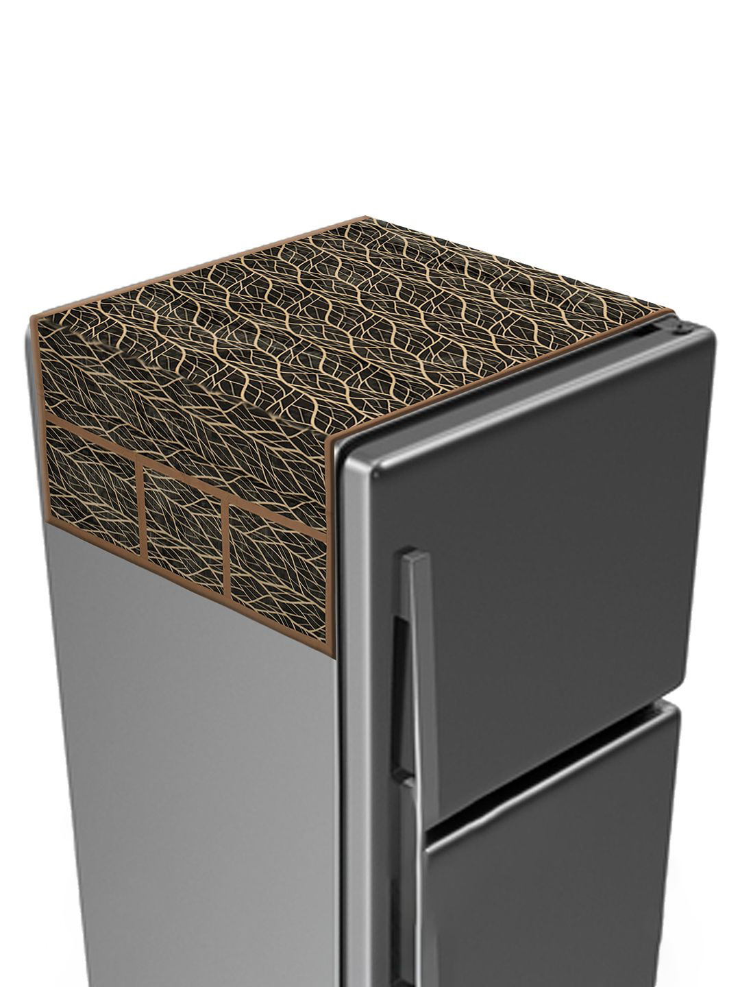 Kuber Industries Black Zebra Print PVC Fridge Top Cover With 6 Utility Side Pockets