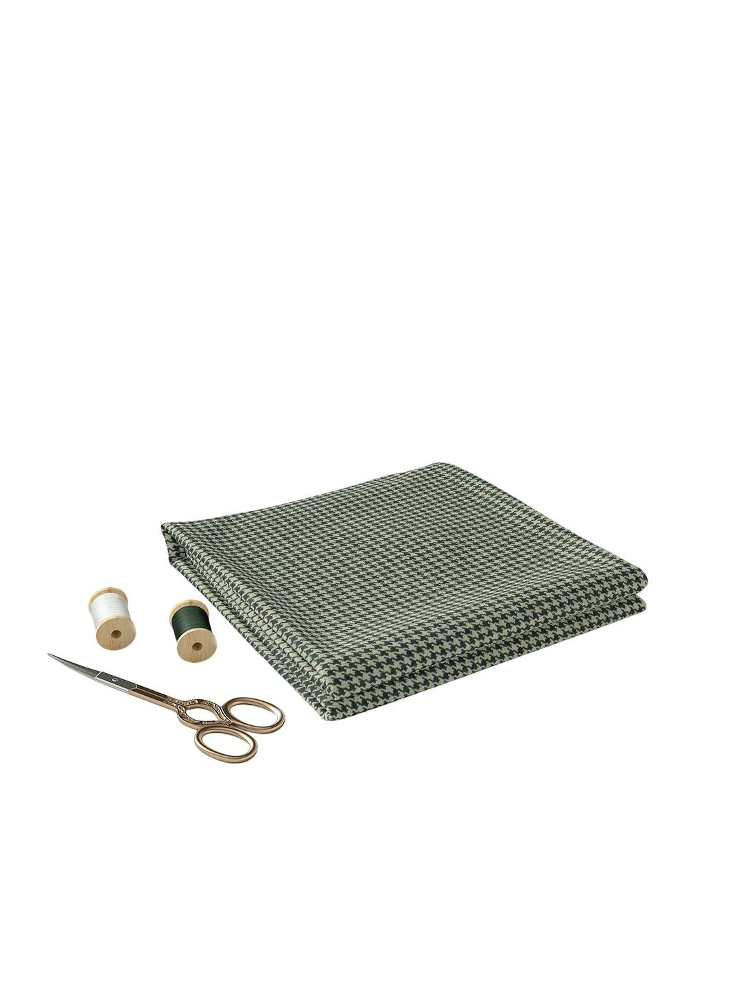 Bigreams Men Unstitched Houndstooth Checked Three Piece Suit Clothing Fabric