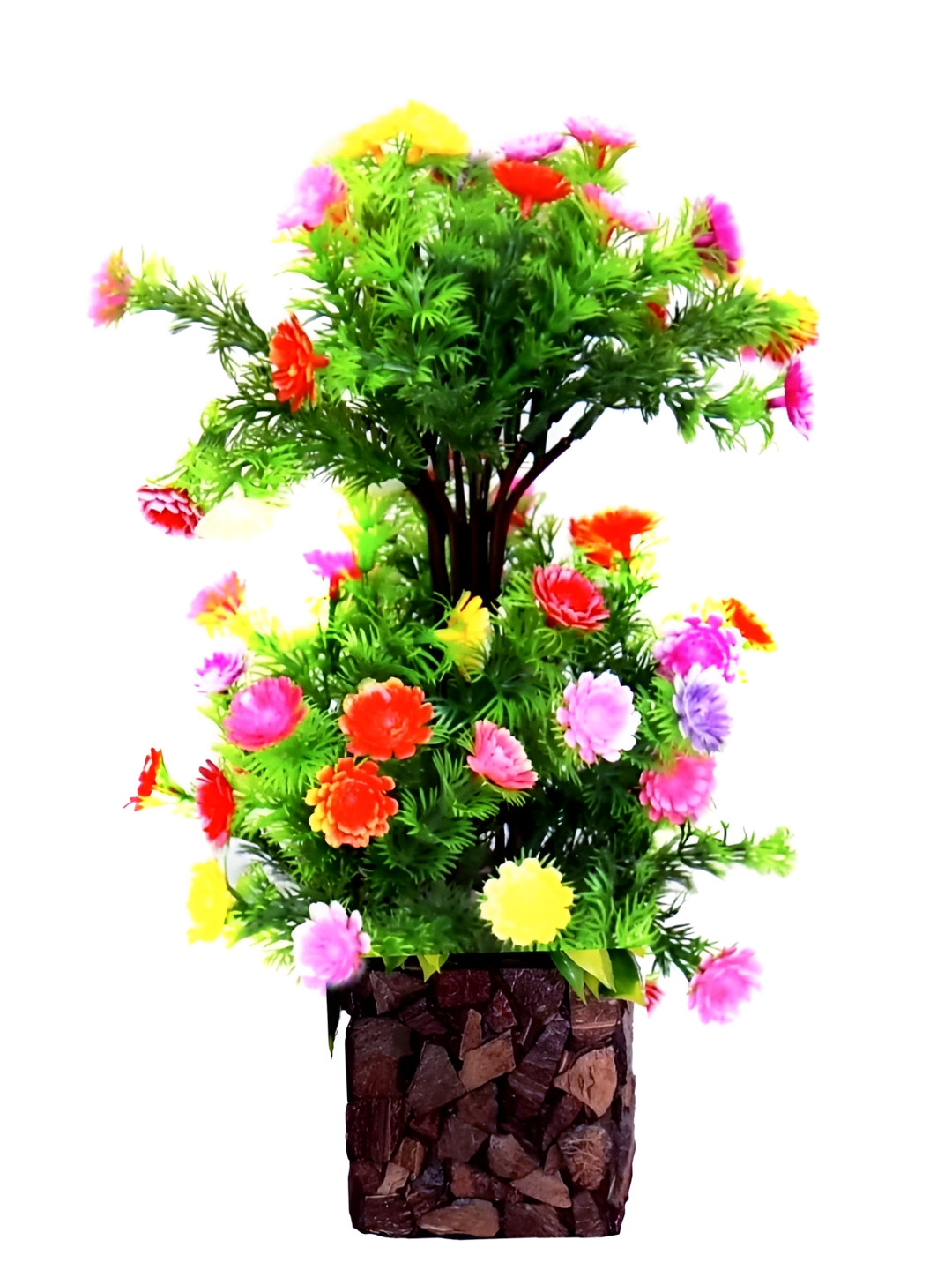 ZONEZER Orange 1 Pieces Sunflower Artificial Flower With Pot