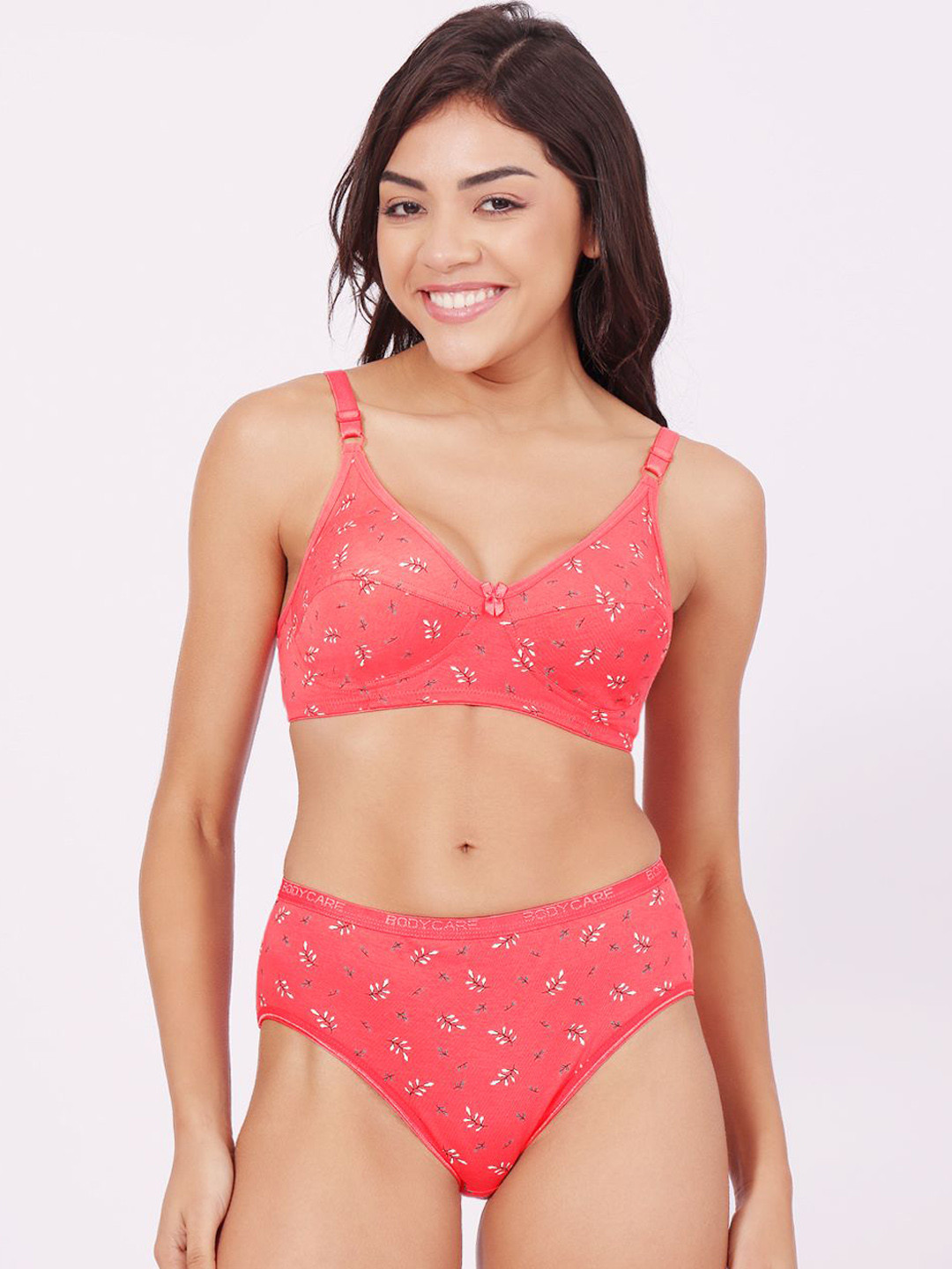 Bodycare Women Printed Combed Cotton Lingerie Set 6450C-PINK