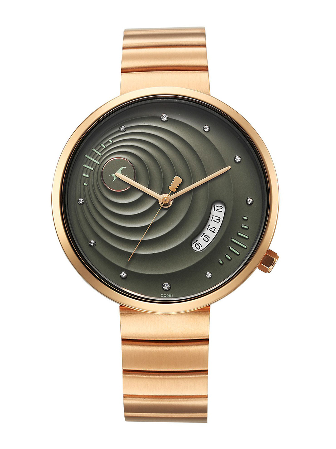 Fastrack Women Brass Dial & Stainless Steel Straps Analogue Watch 6314WM01