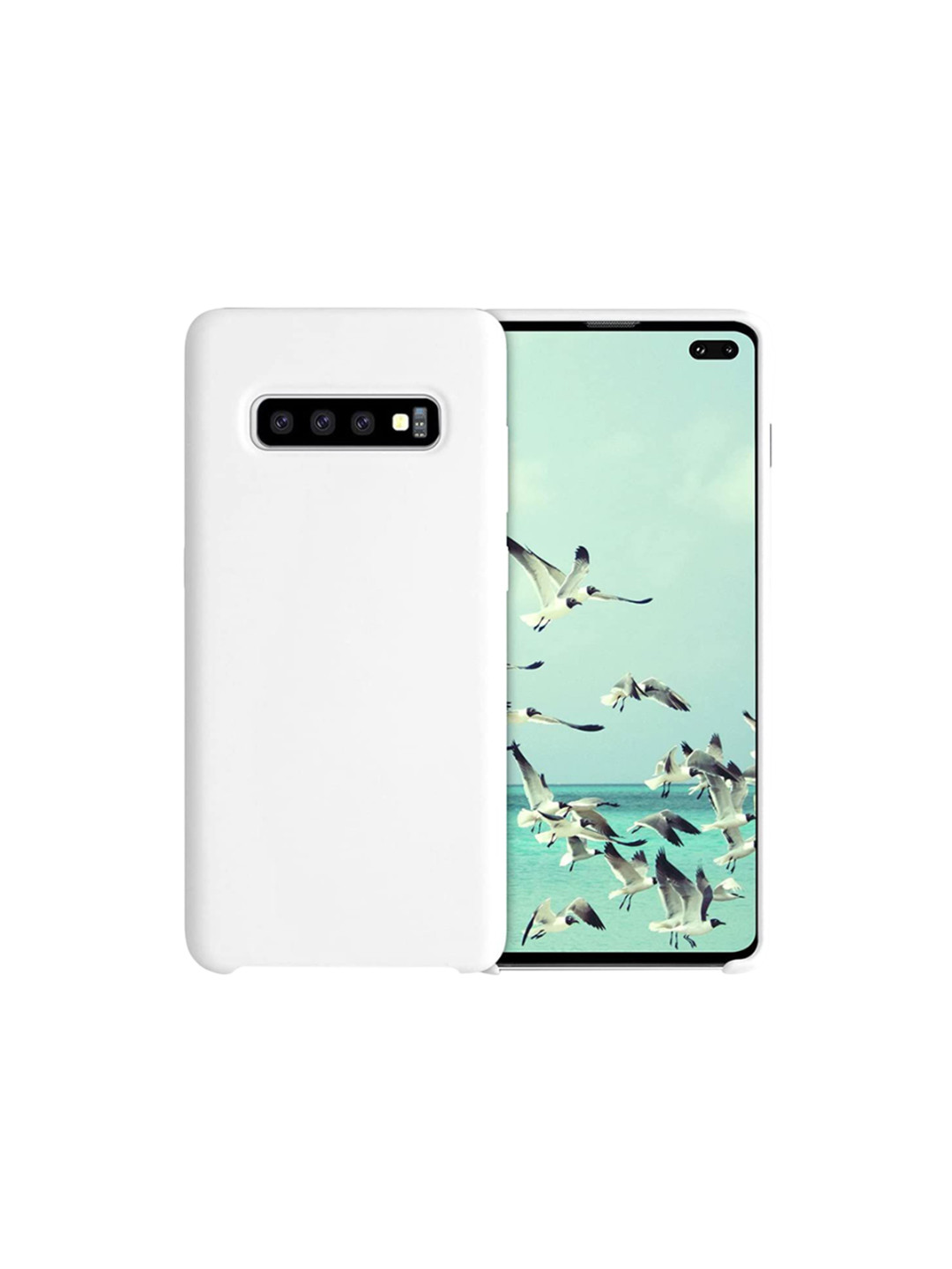 LIRAMARK Liquid Silicone Soft Back Cover Case for Samsung Galaxy S10 Plus
