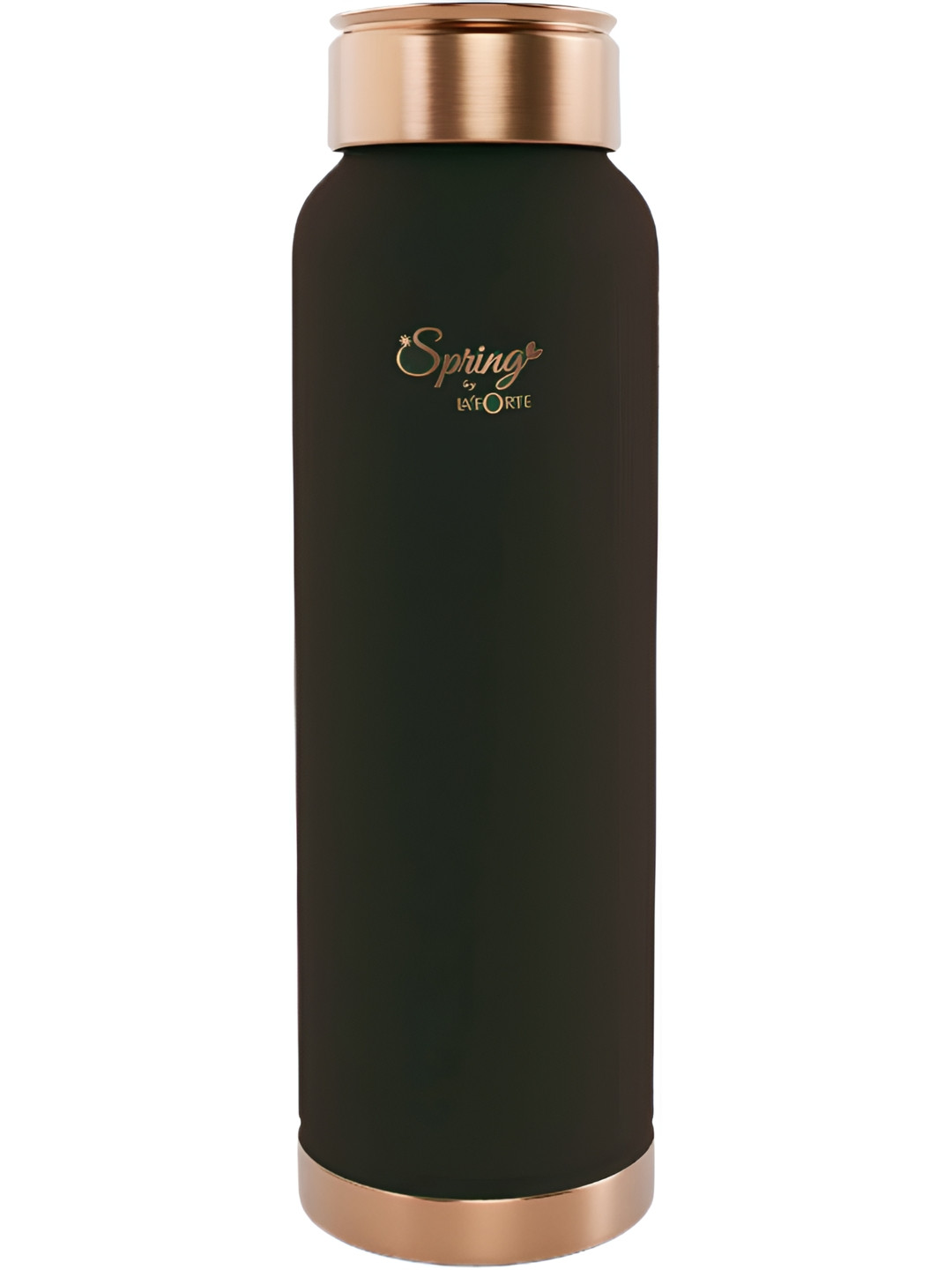 LA' FORTE Black Solid Copper Spill Proof Water Bottle - 1L