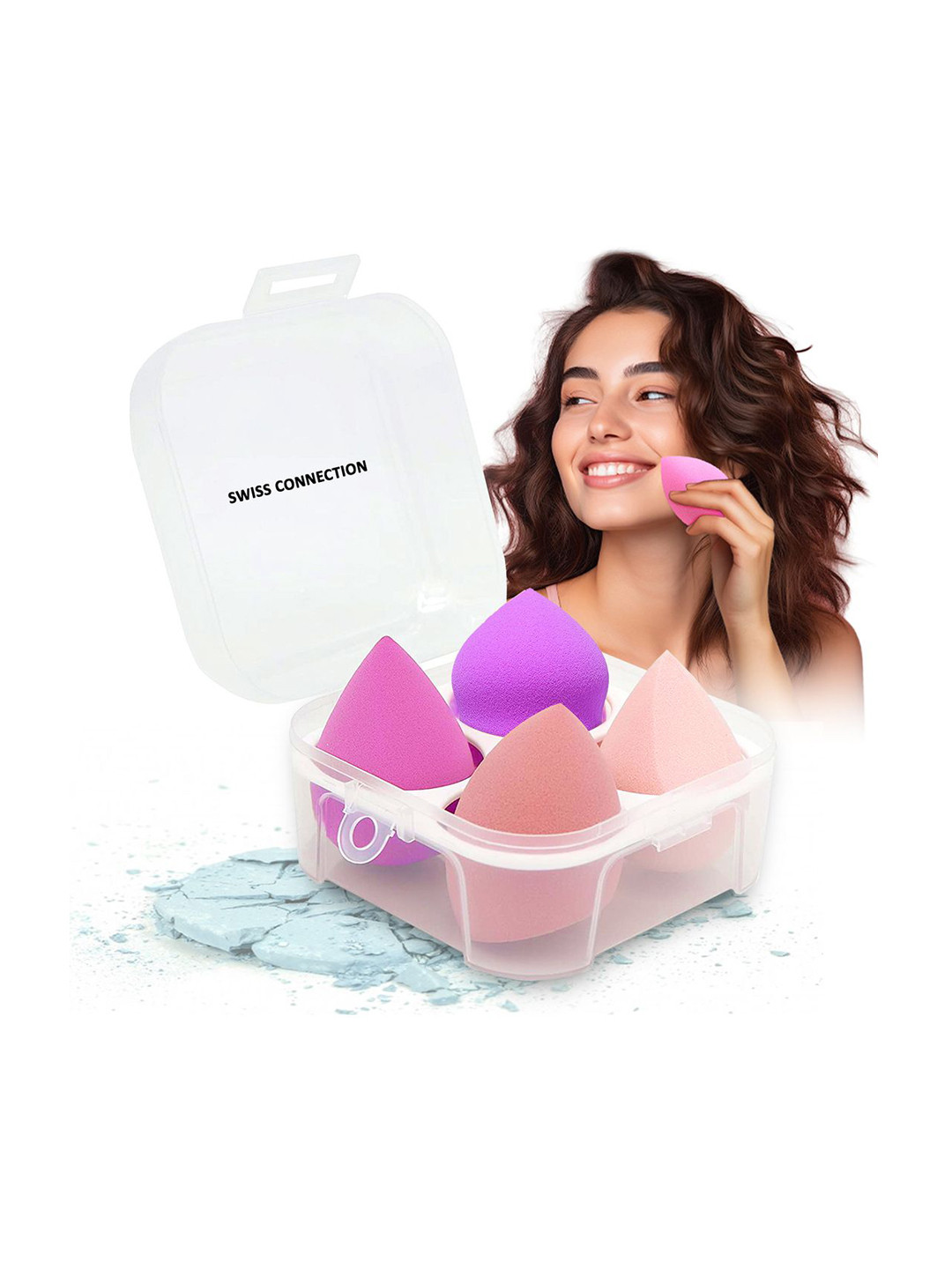Swiss Connection Set Of 4 Professional Beauty Blender For Face Makeup