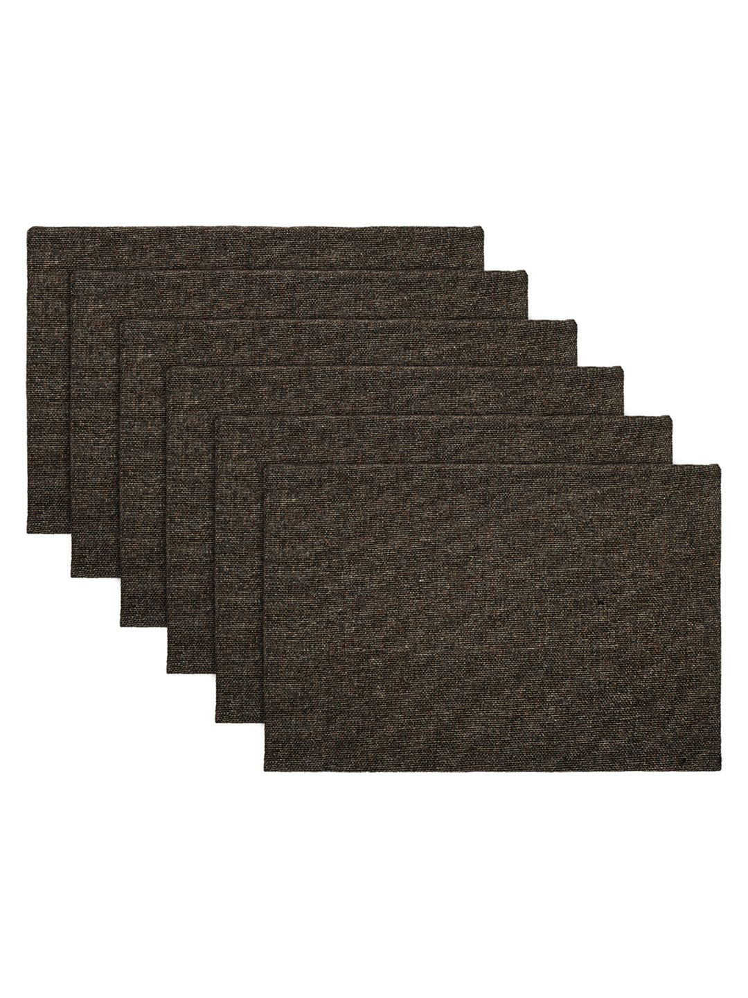 Kuber Industries Black Multiuses Jute Table Placemat For Kitchen Dining Table Set of 6