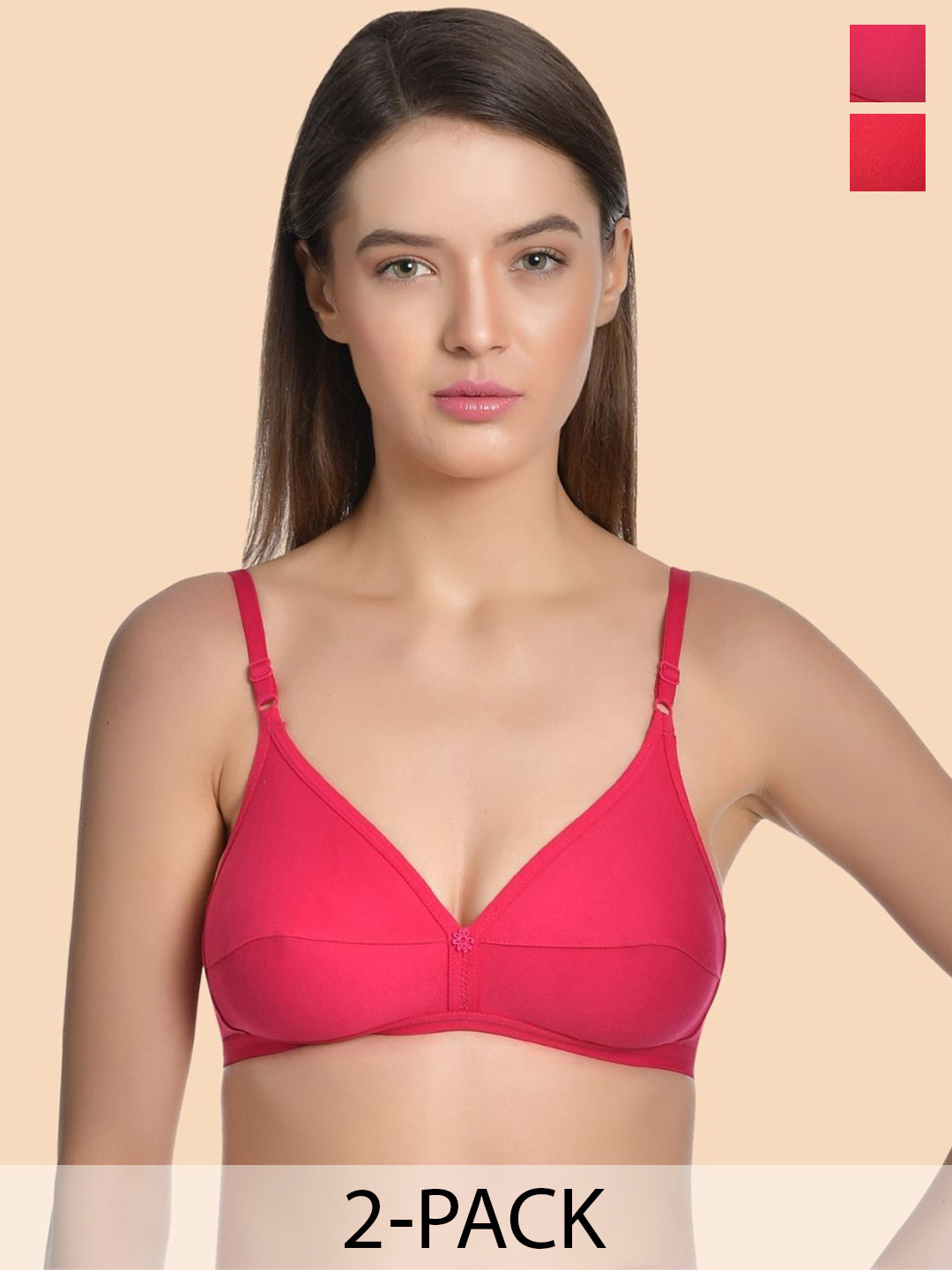 Aimly Bra Women's Cotton Non-Padded Regular Bra Pack of 2