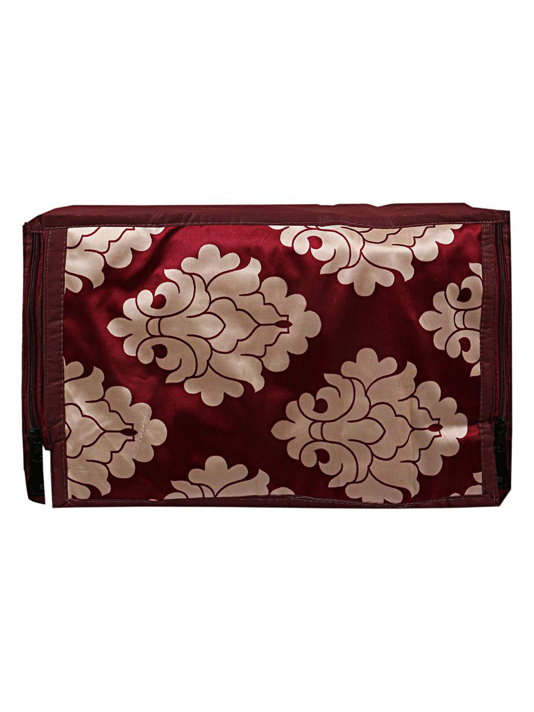 Kuber Industries Maroon Floral Printed Dustproof Oil Resistant Microwave Oven Cover - 25 L
