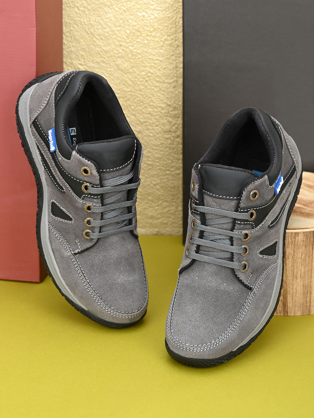 Eego Italy Men Genuine Leather Lace Up Outdoor Boots