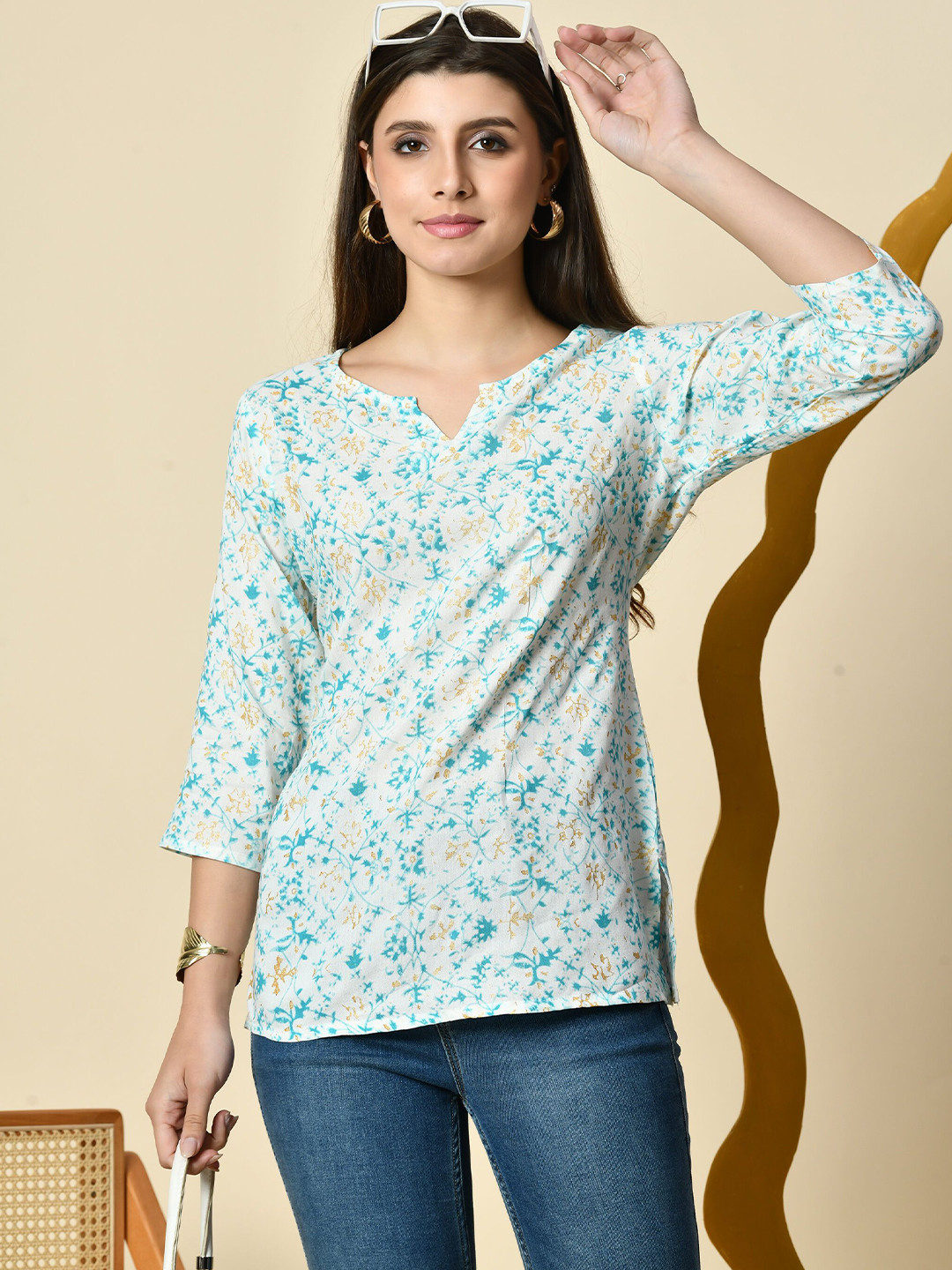 ao services Women Printed Tunic