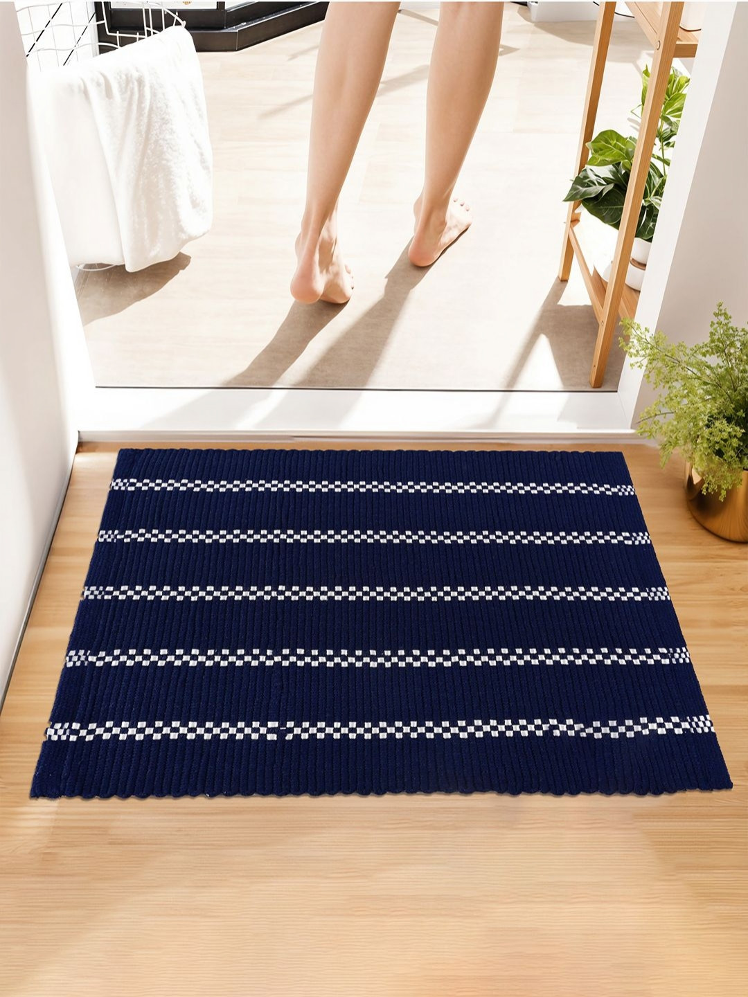Aura Blue & White Anti-Skid Door Mats