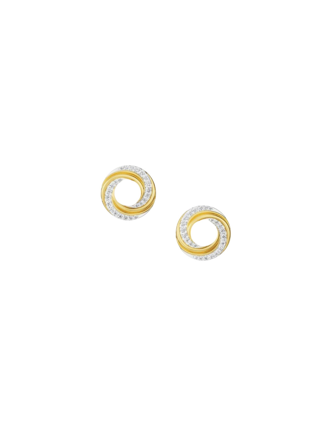 Emori Pearly Swirly Lab Diamond in 14KT Gold Earring