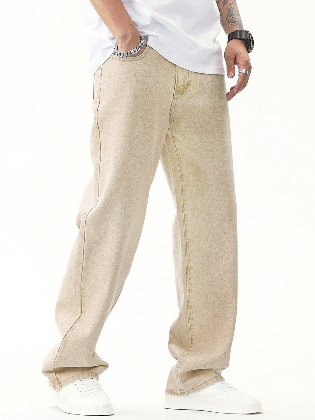 MASTERLY WEFT Men's Super Straight Fit Stretchable Jeans