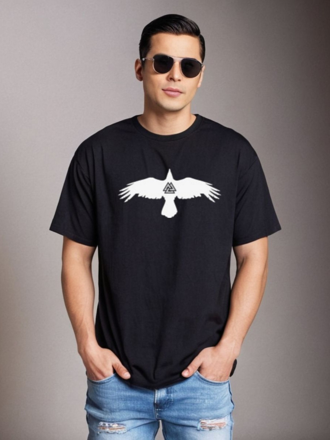 Be Crazy Viking Valhala Graphic Anime Printed Oversized Baggy Fit Cotton T-shirt