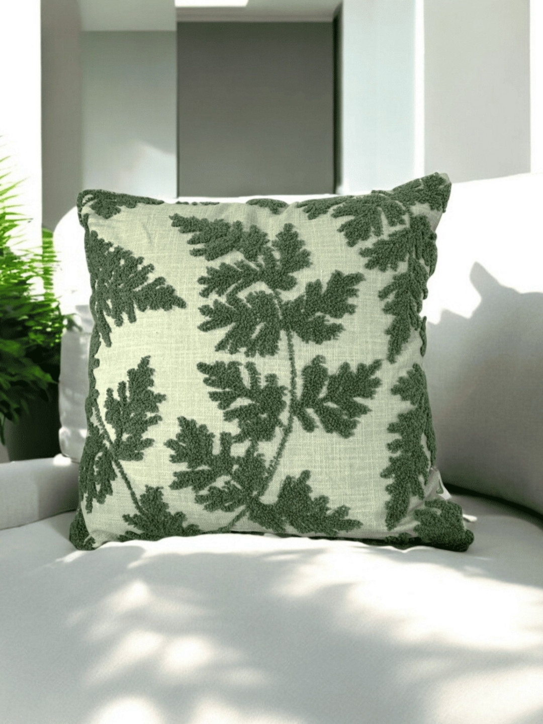 LUSHLYF Green Set of 4 Quirky Square Cushion Covers