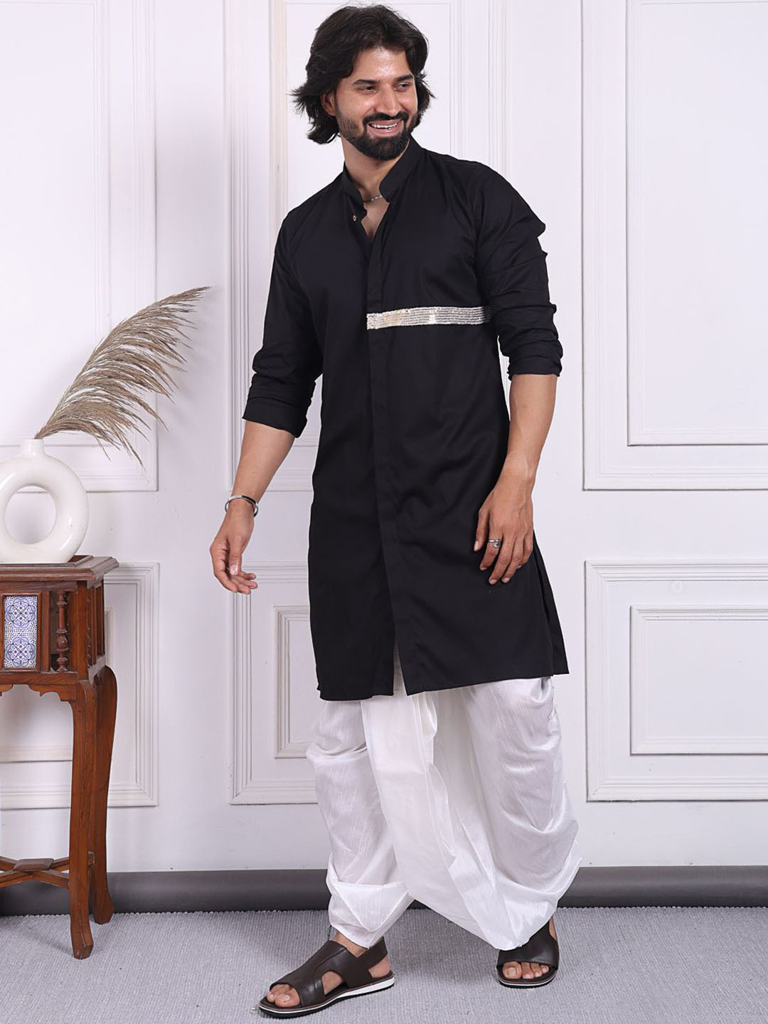 MIDAV Men Gotta Patti Summer Sheers Pathani Kurta