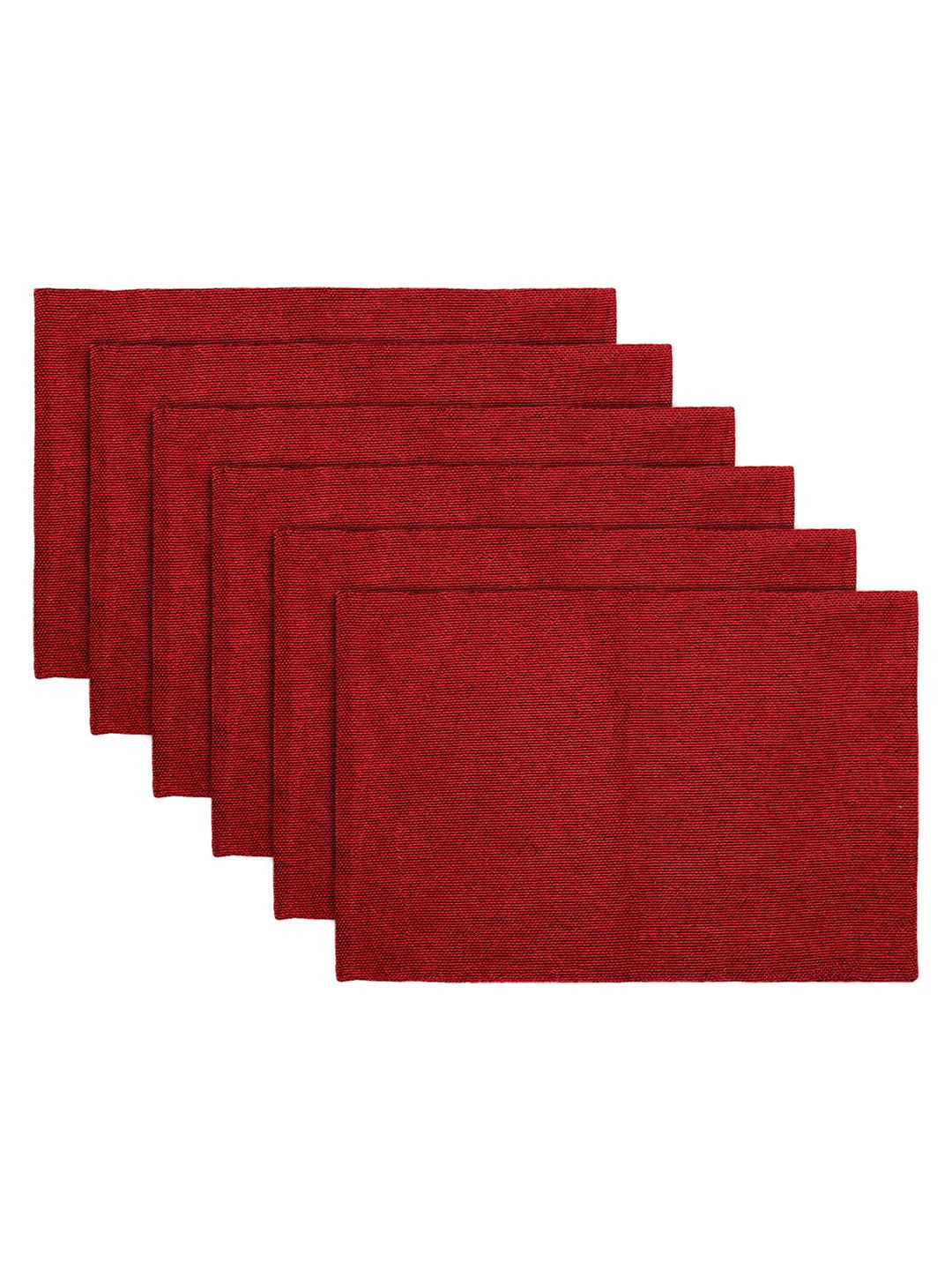 Kuber Industries Maroon Multiuses Jute Table Placemat For Kitchen Dining Table Set Of 6