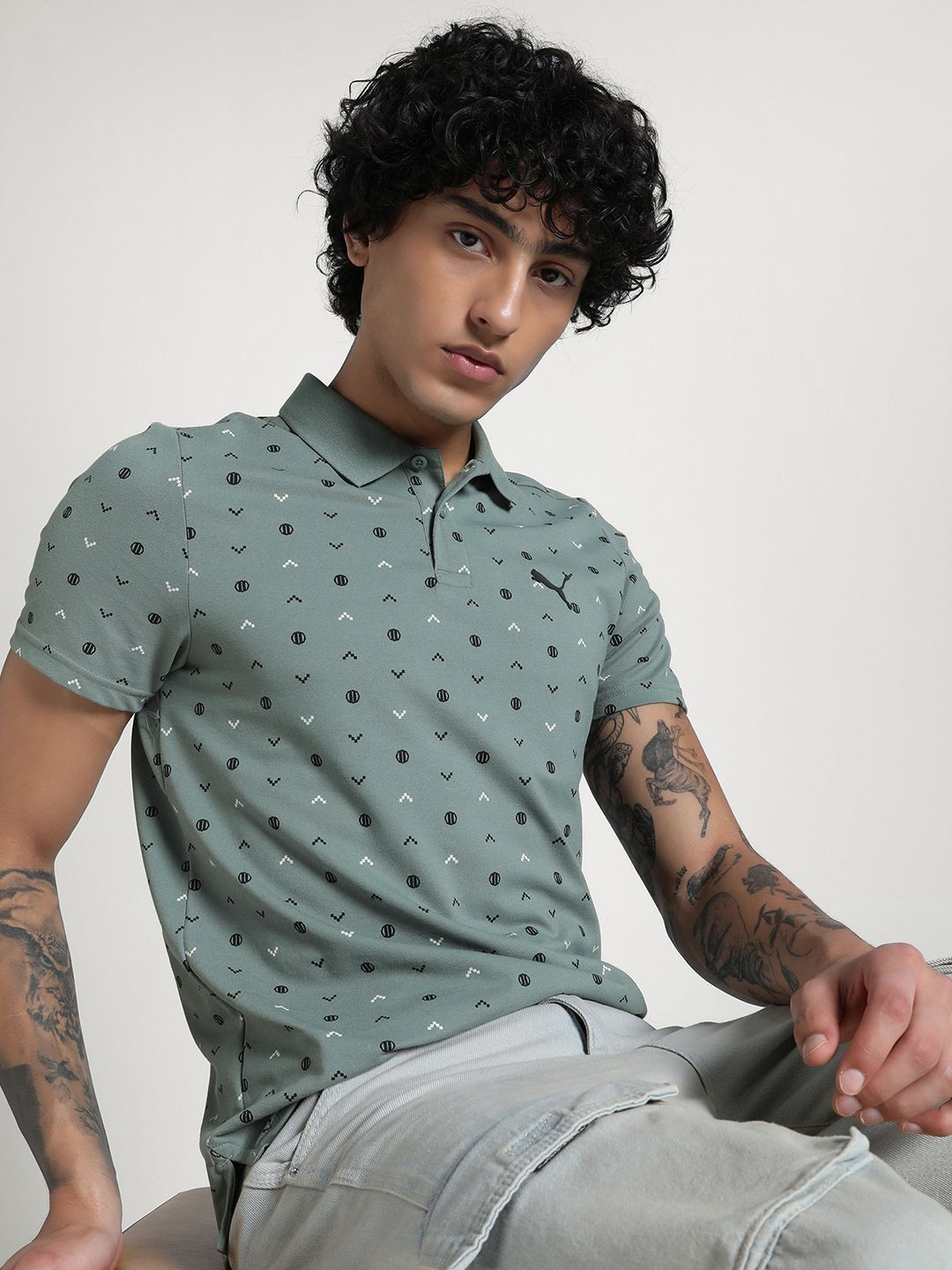 Puma Men Elevated Ess Aop Polo T-Shirt