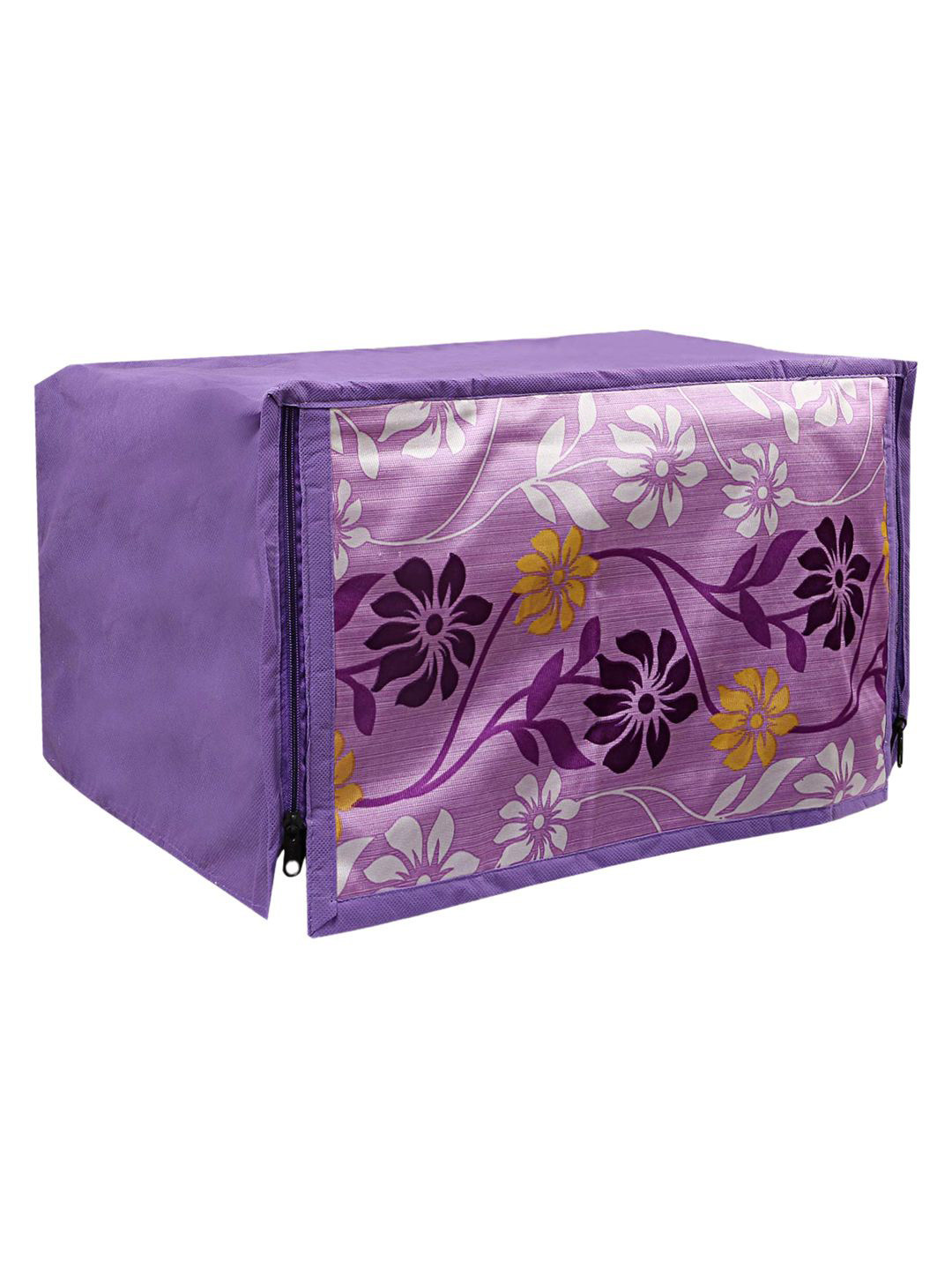 Kuber Industries Purple Floral Printed Dustproof Oil Resistant Microwave Oven Cover - 25 L