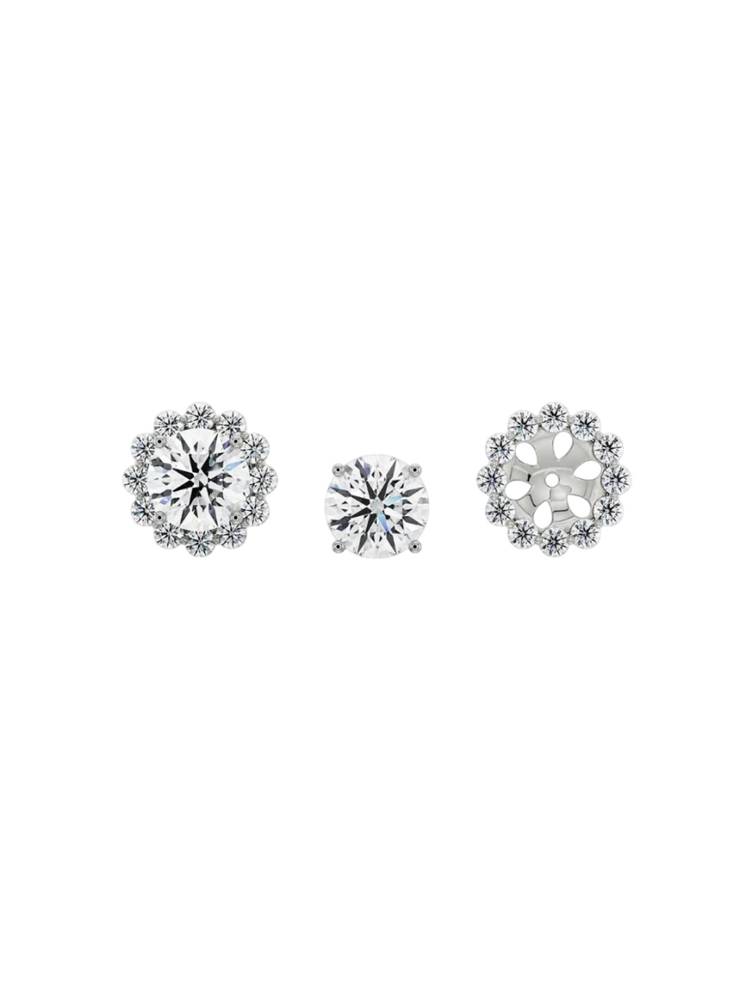 Emori 1 CT Sunflower Detachable Lab Diamond Earring in 18KT Gold