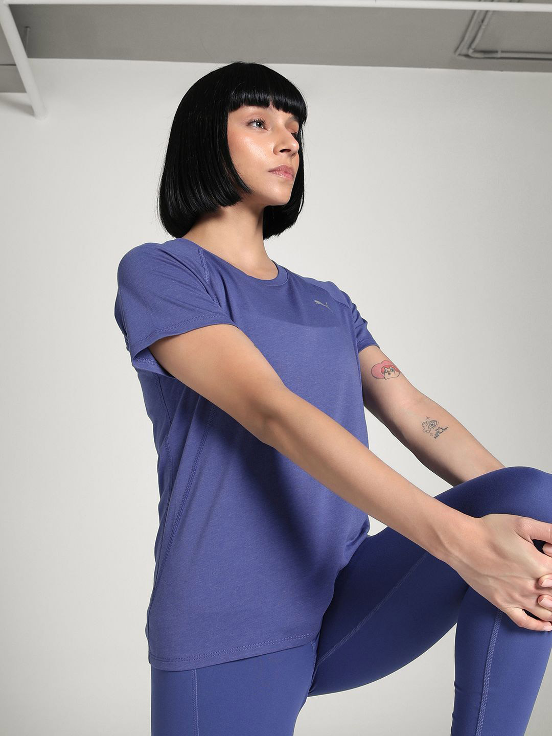 Puma VELOCITY Tri-Blend Women Solid Raglan Sleeves Running T-Shirt