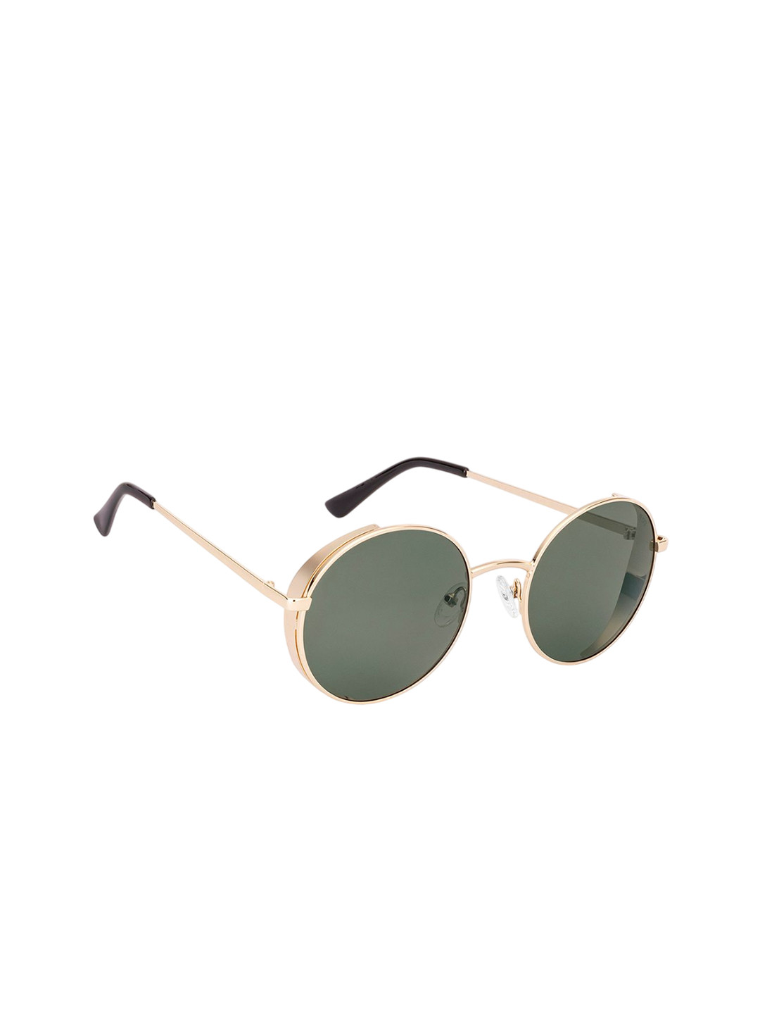 Vincent Chase Green Lens&Gold-Toned Round Sunglasses With Polarised and UV Protected Lens